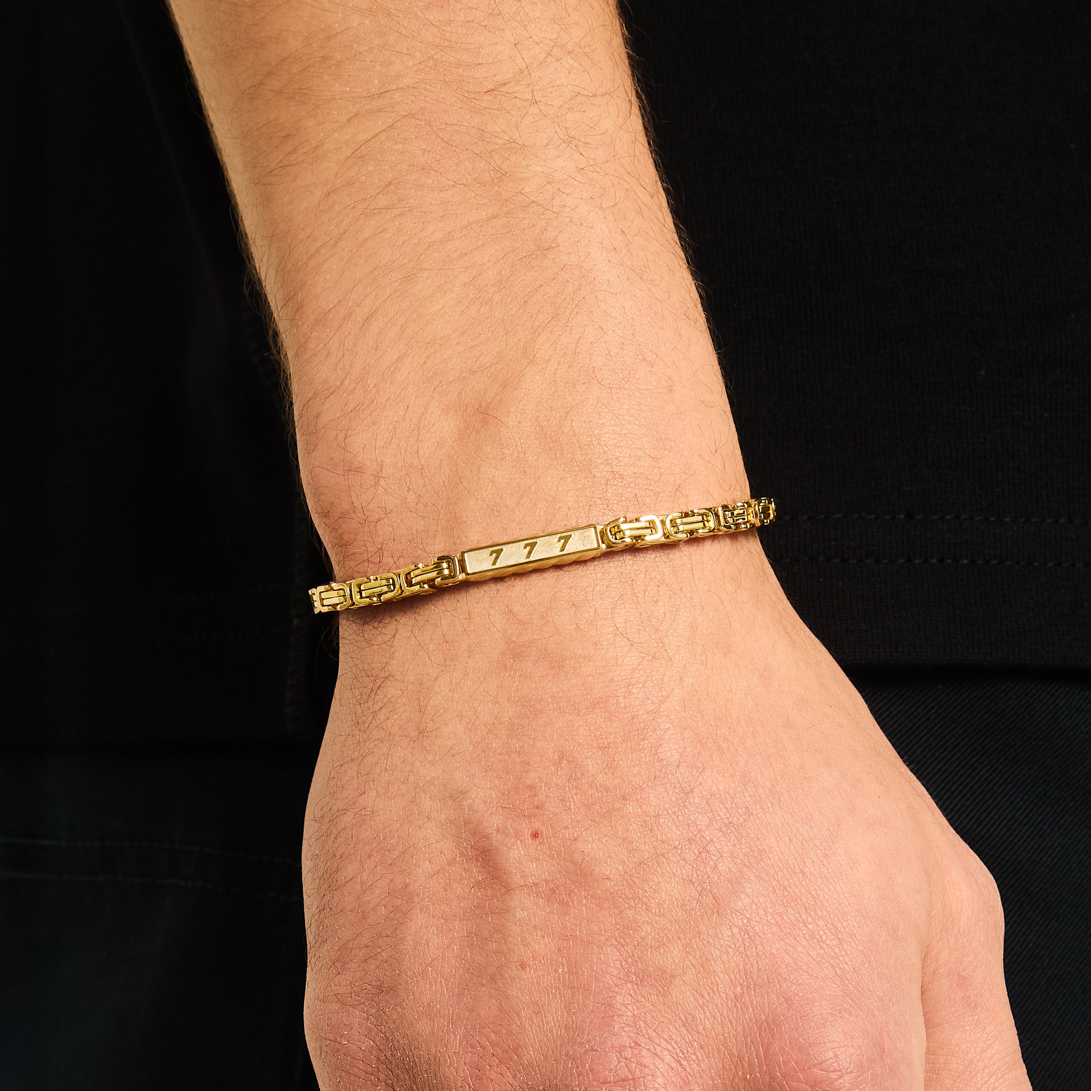Byzantine Bracelet Lucky 777 4mm Gold