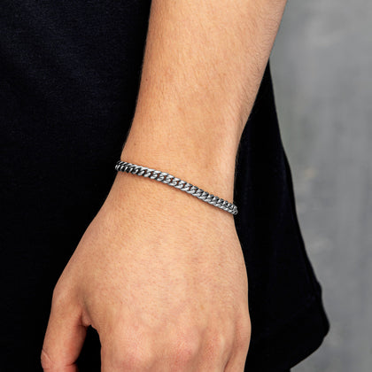 Bracciale a maglie cubane Miami 5 mm in oro bianco