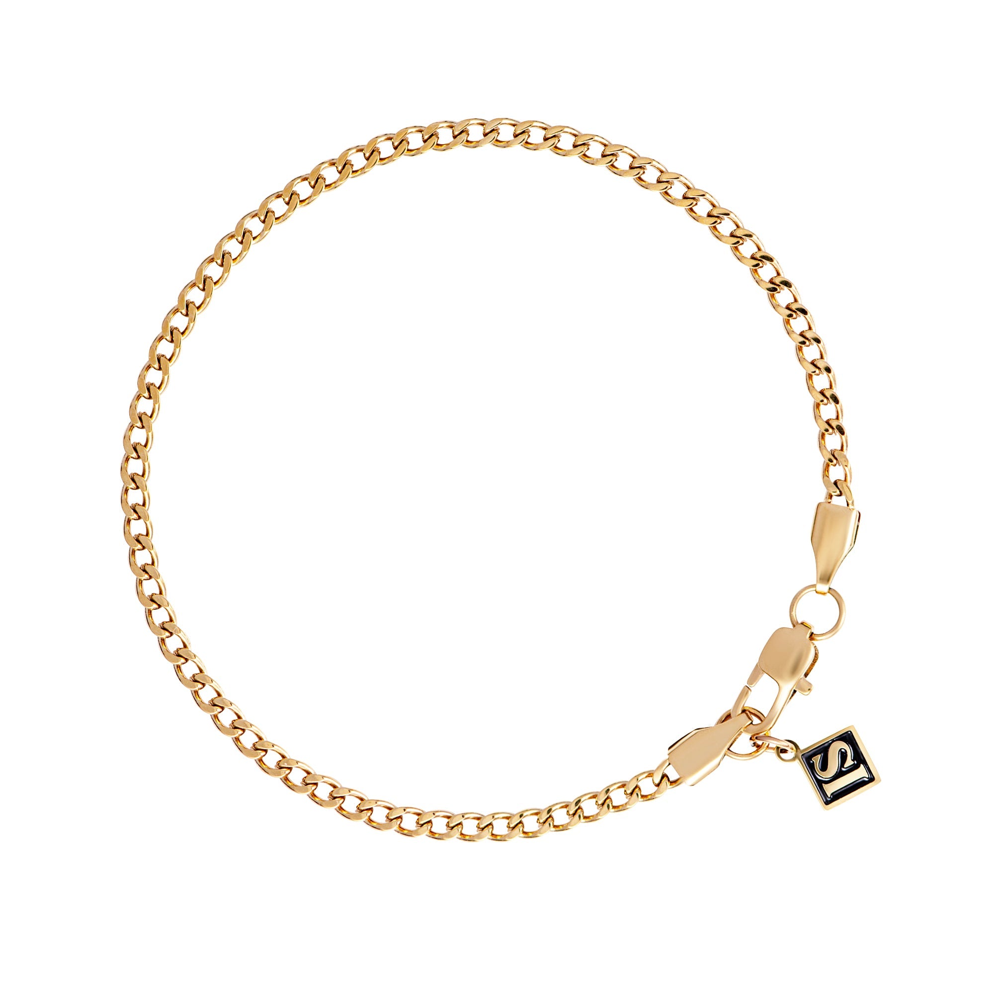Curb Cuban Link Bracelet 3mm Gold