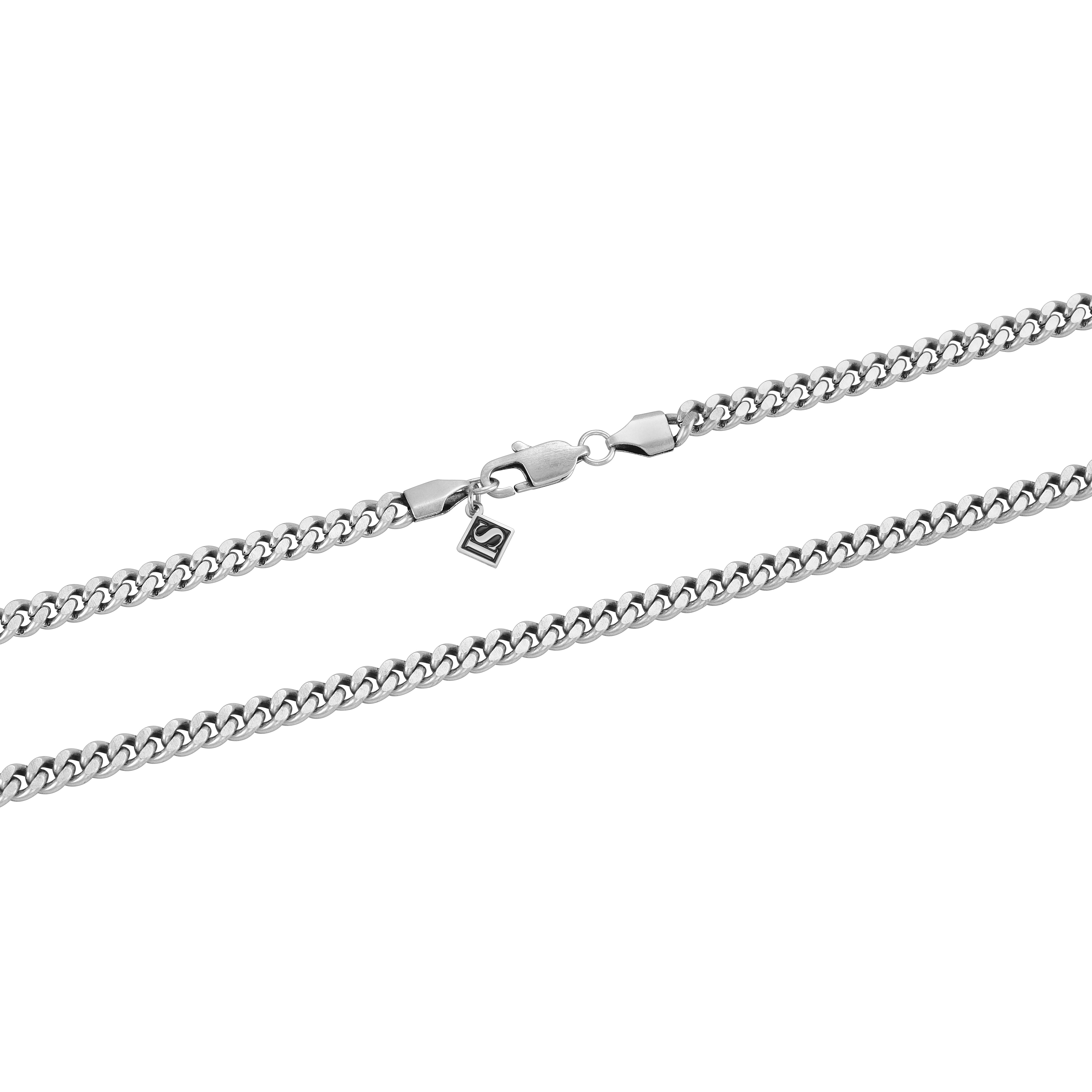 Curb Cuban Link 5mm RAW Chain White Gold