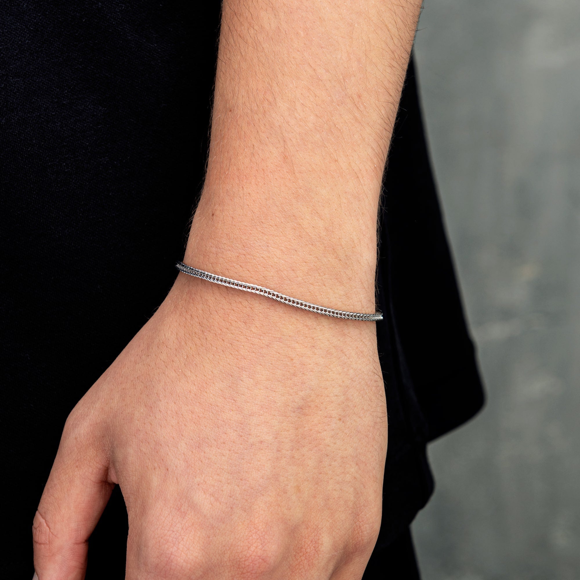 Bracelet New Franco 2.5mm White Gold