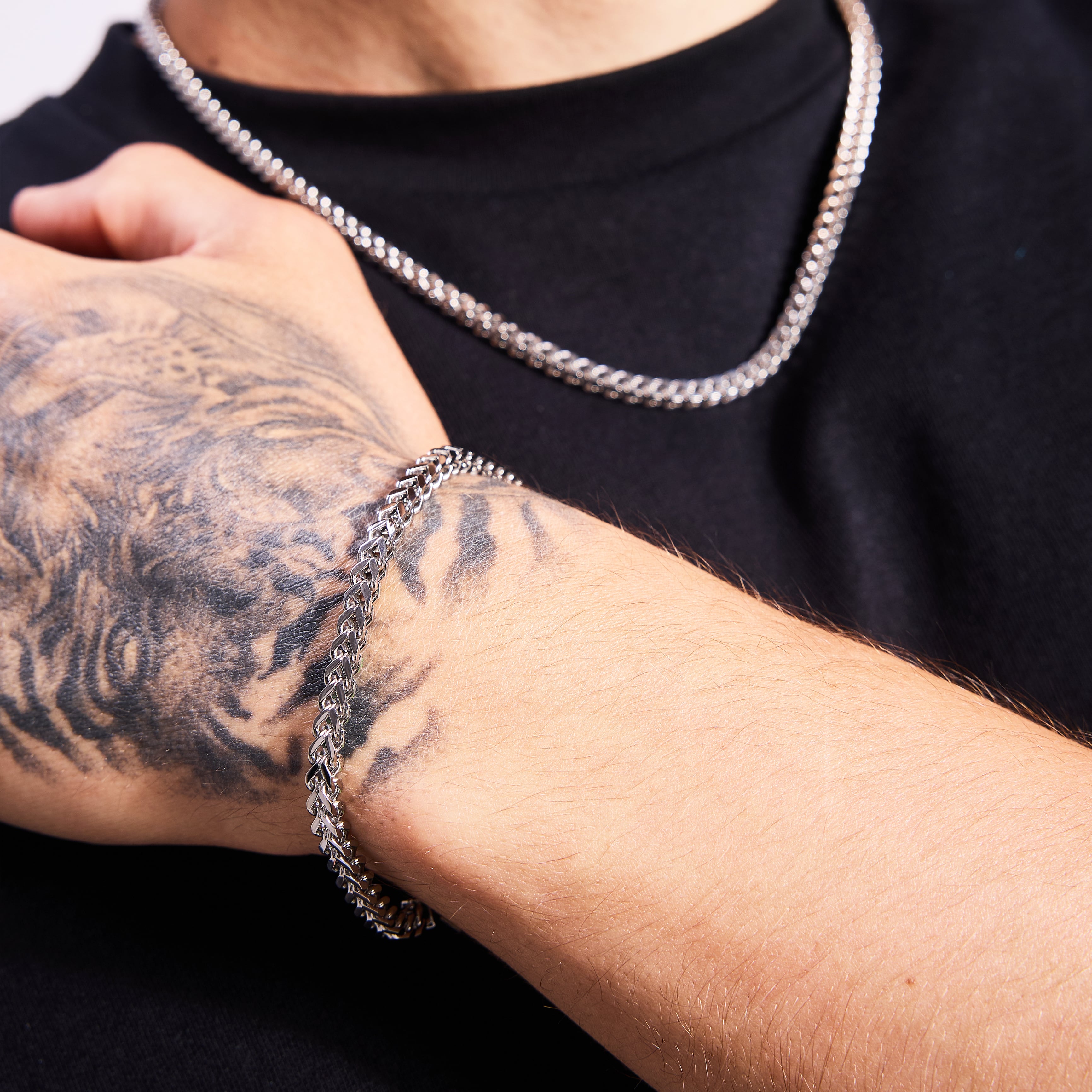 Franco Bracelet 4mm White Gold