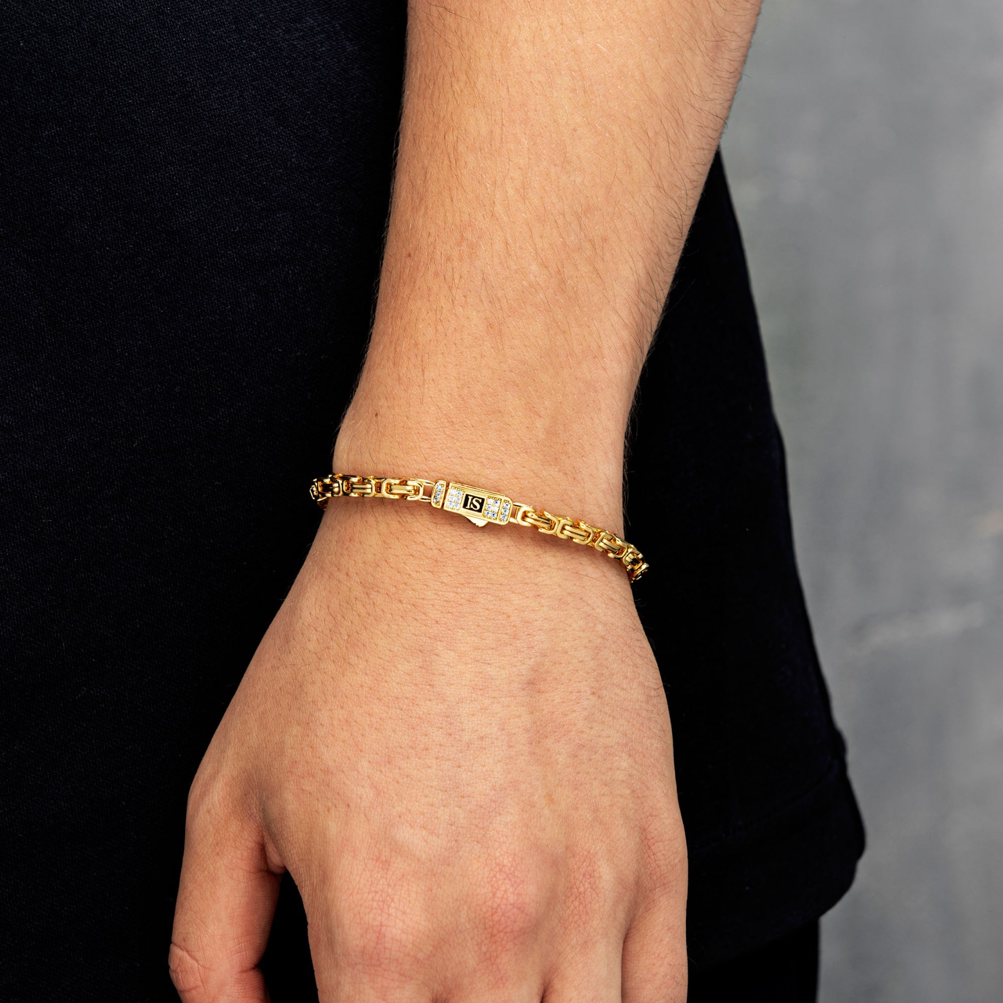 Royal Bracelet 4mm Diamond Clasp Gold