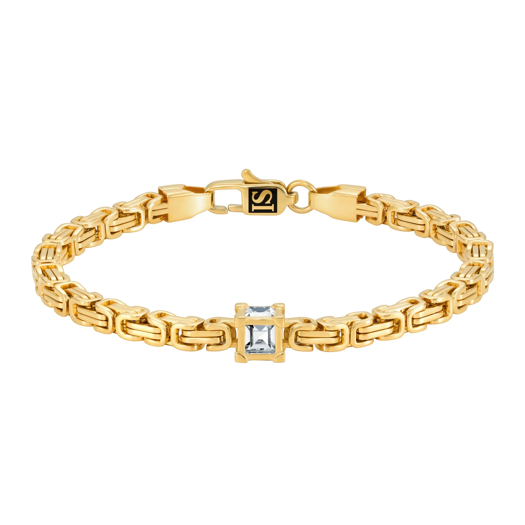 Byzantine Diamond Cube Bracelet 4mm Gold