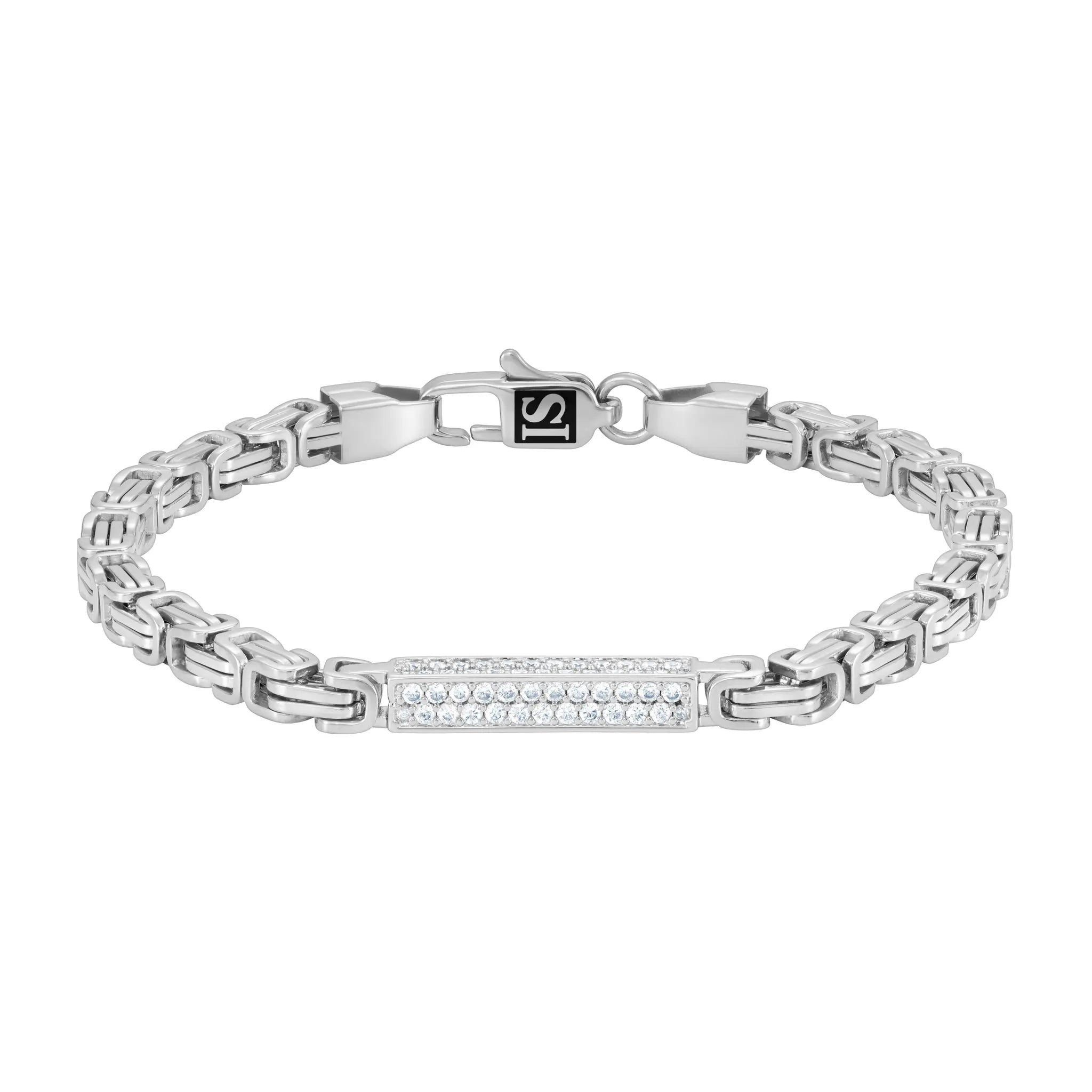 Byzantine Iced Bracelet 4mm White Gold