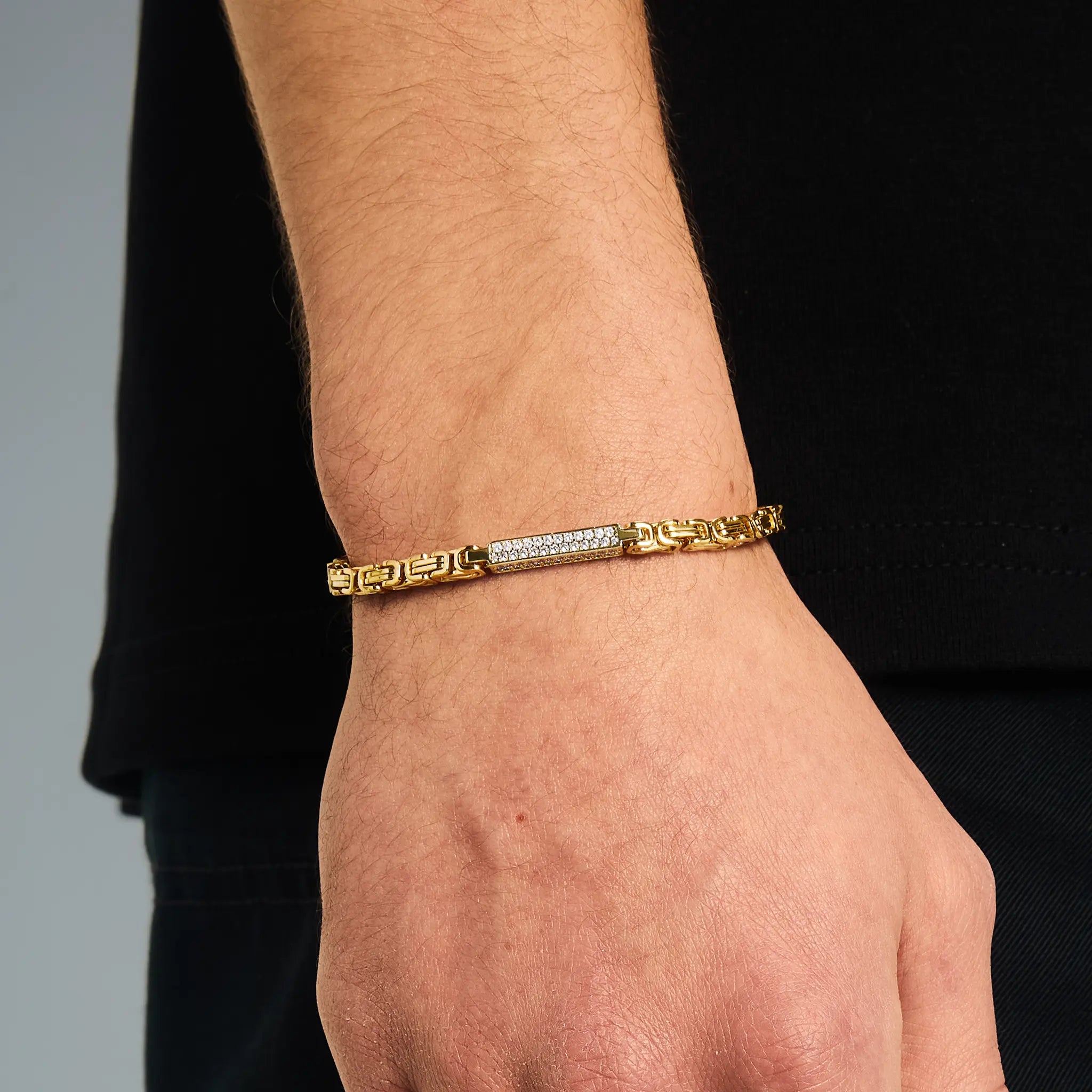 Byzantine Iced Bracelet 4mm Gold