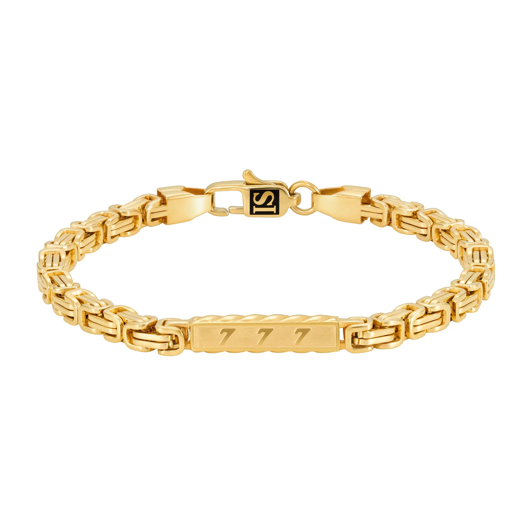 Byzantine Bracelet Lucky 777 4mm Gold