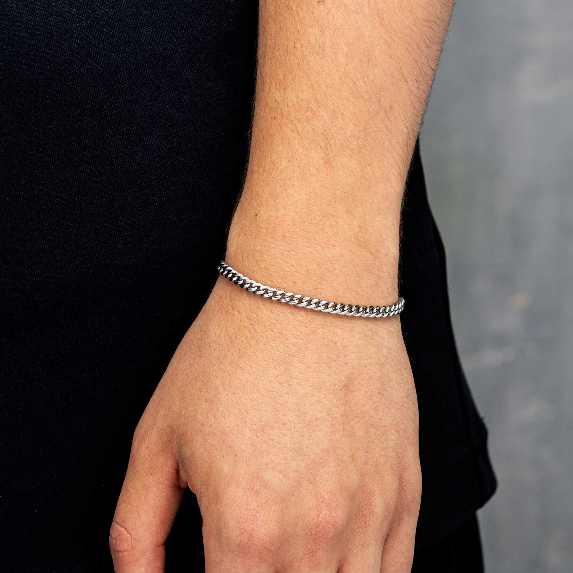 Miami Cuban Link Bracelet 4mm White Gold