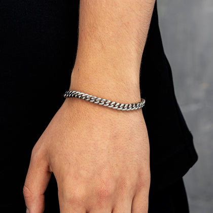 Bracciale a maglie cubane Miami 6 mm in oro bianco