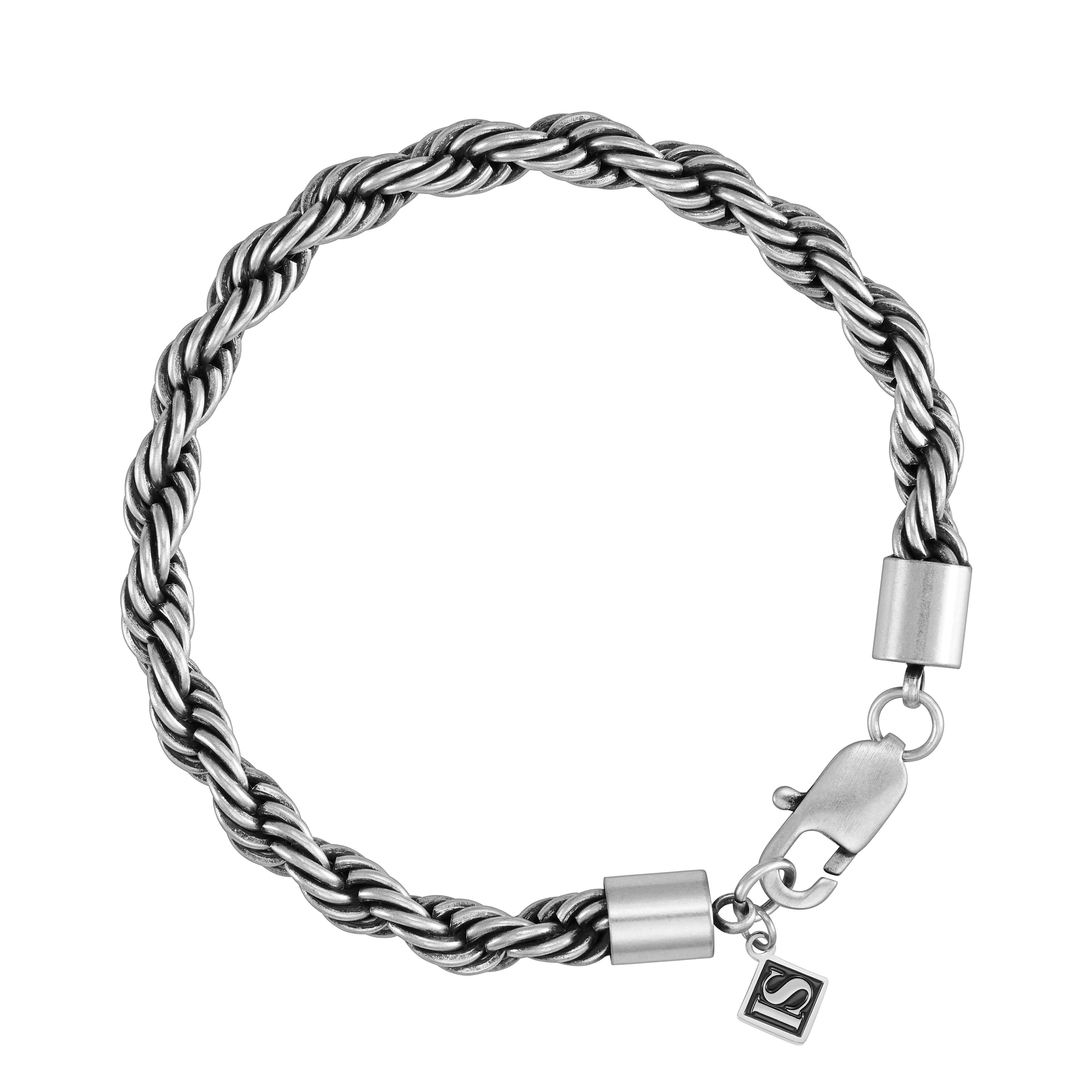 Rope 6mm RAW Bracelet White Gold