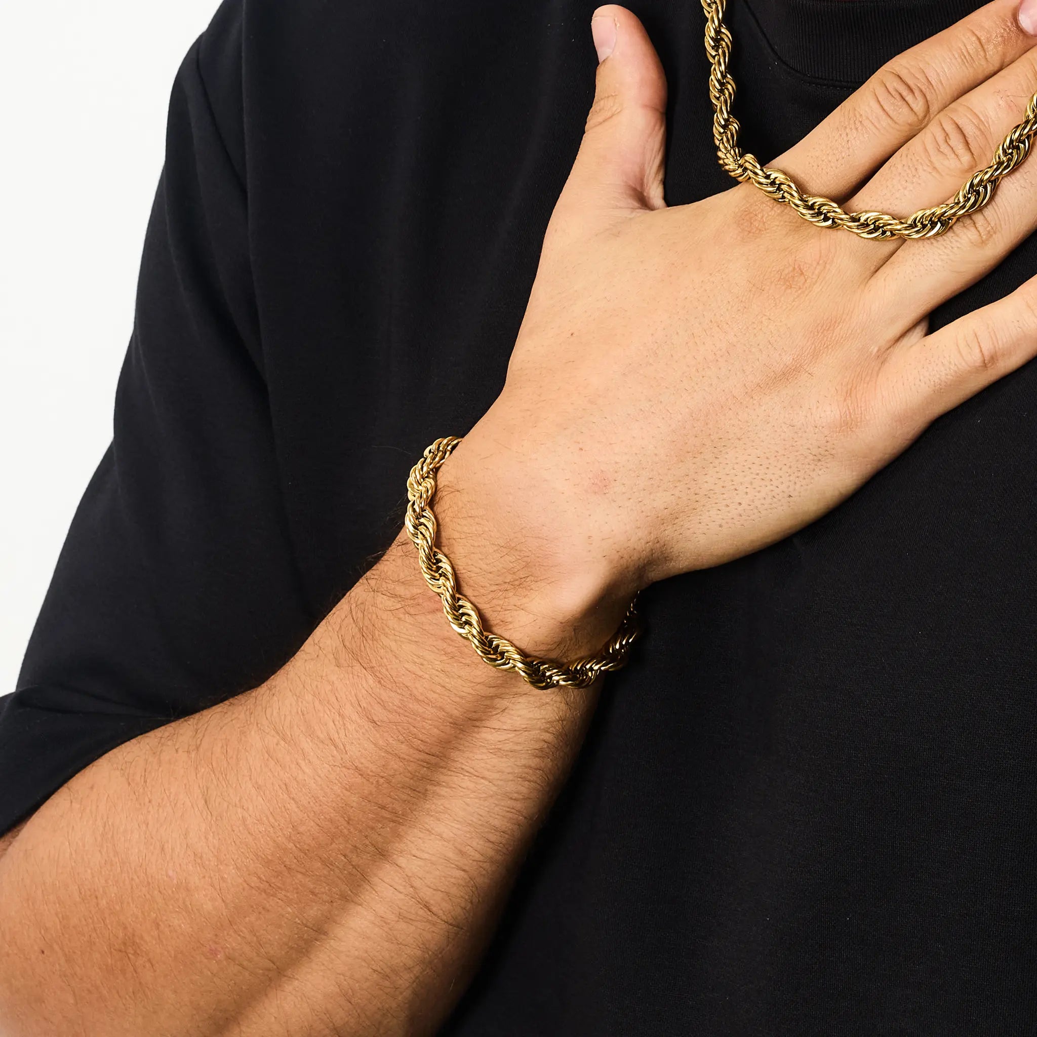 Rope bracelet 8mm Gold