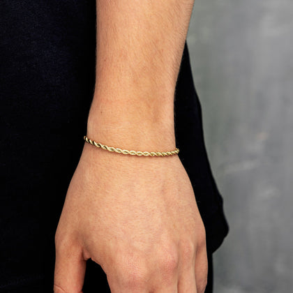 Bracciale in corda da 3 mm in oro