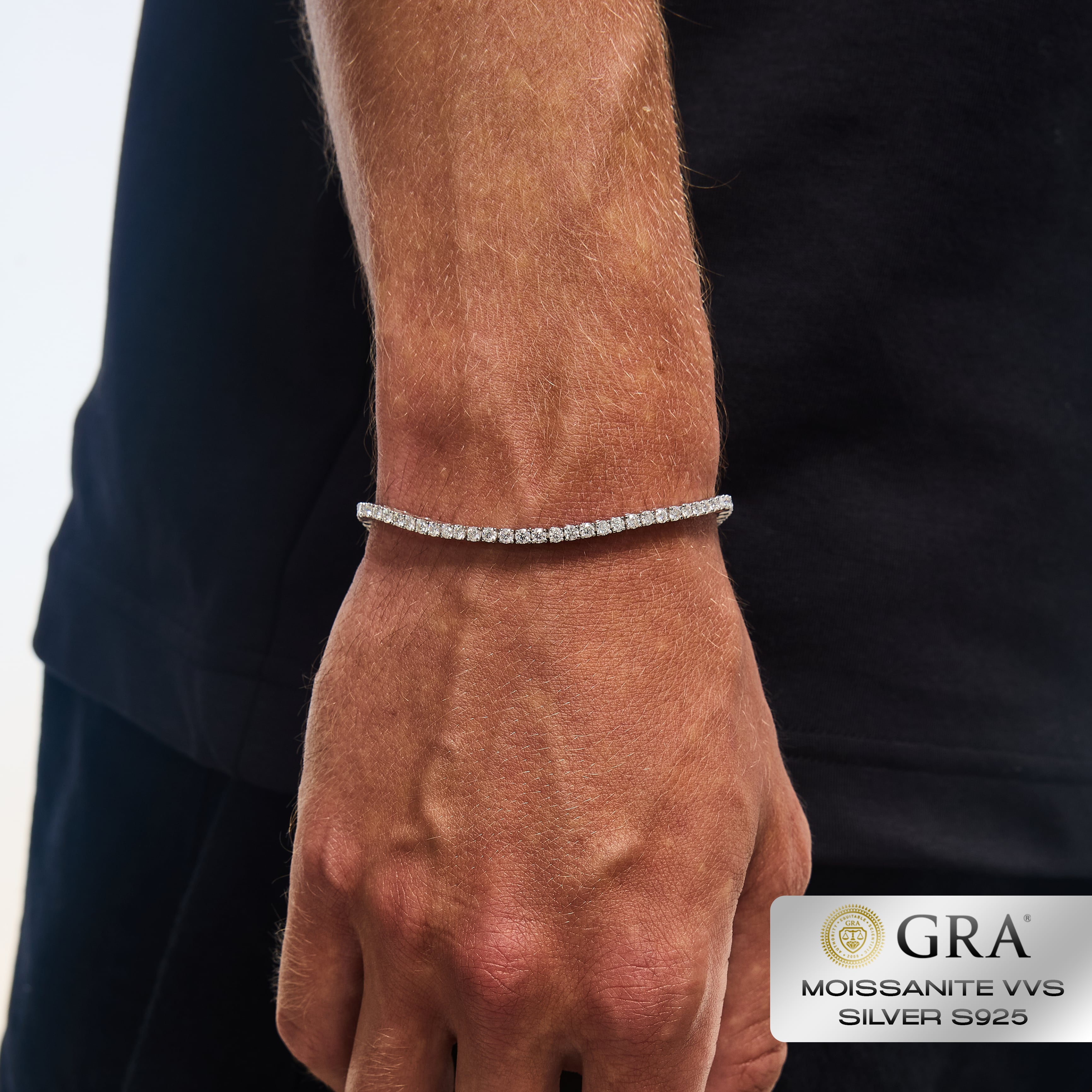 Tennis Bracelet 2.5mm Moissanite VVS S925 White Gold