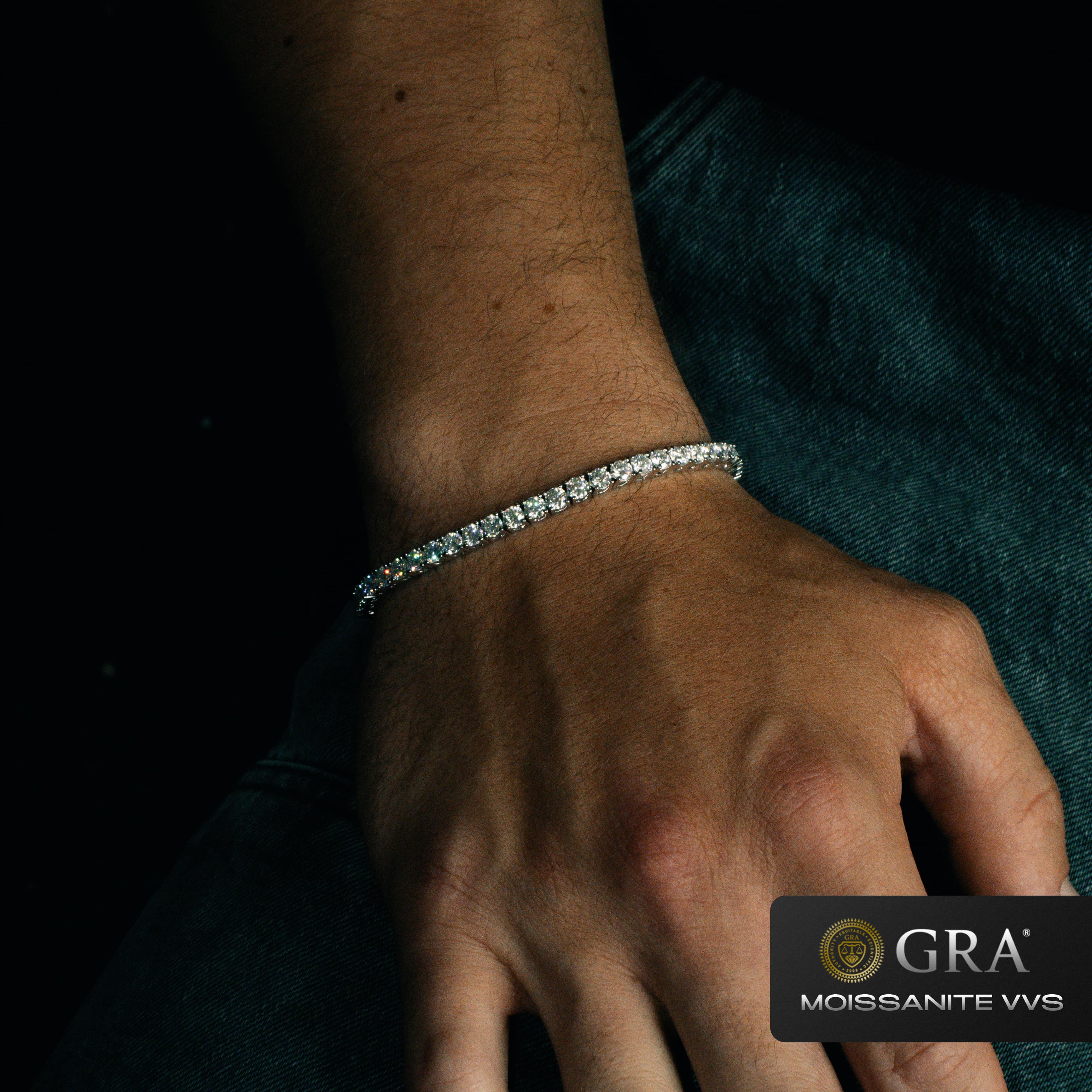 Tennis Bracelet 4mm VVS Moissanite White Gold