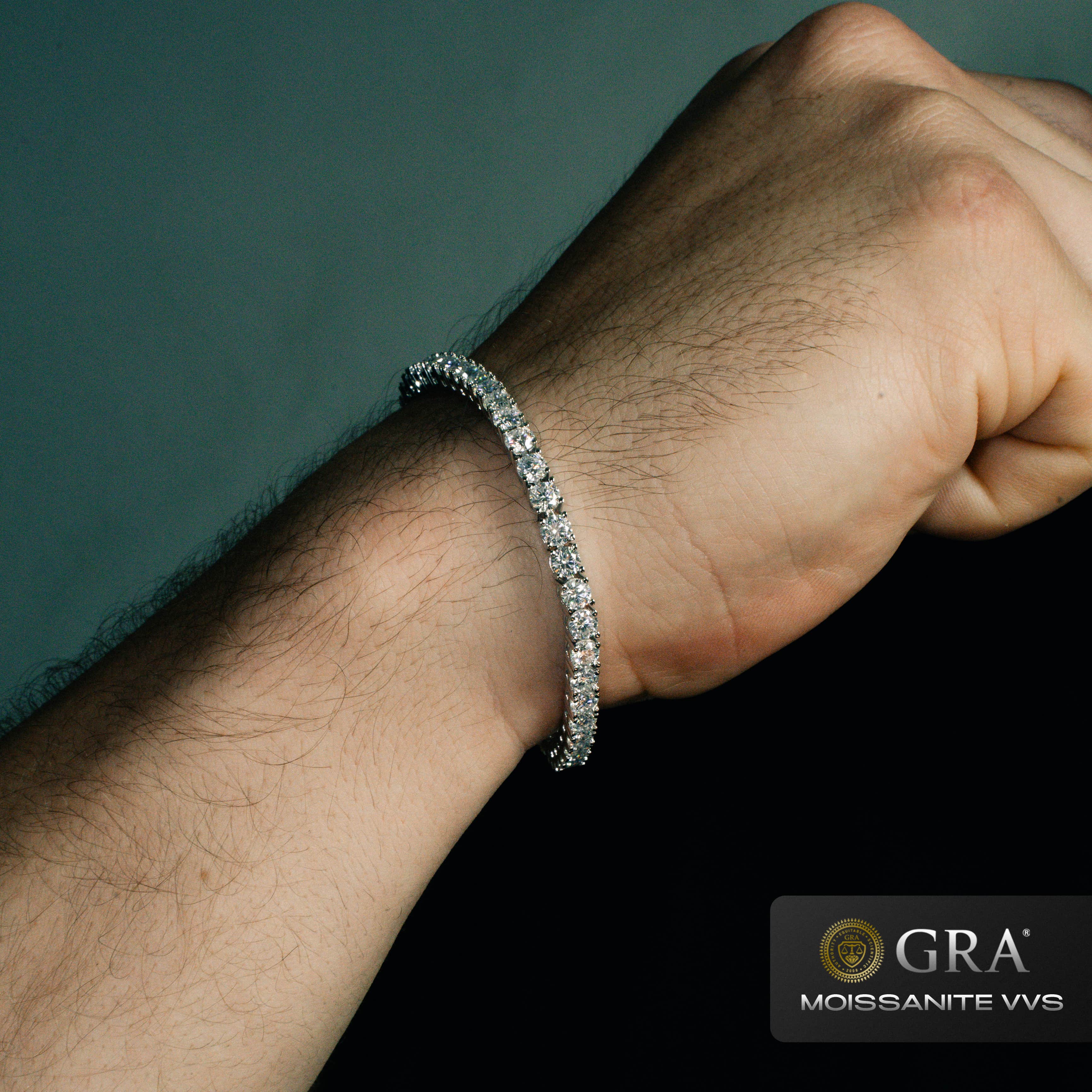 Tennis Bracelet 4mm VVS Moissanite White Gold