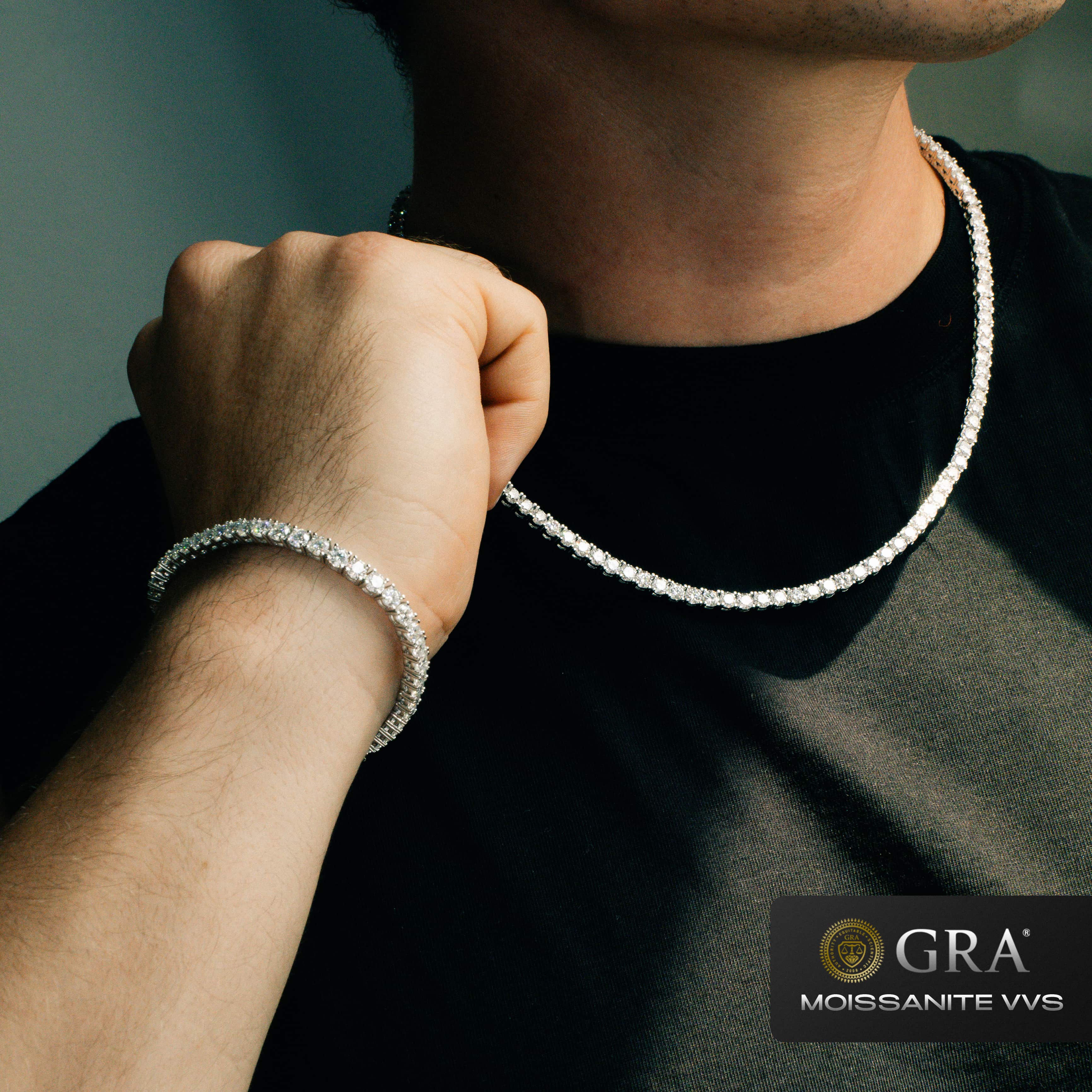 Tennis Bracelet 4mm VVS Moissanite White Gold