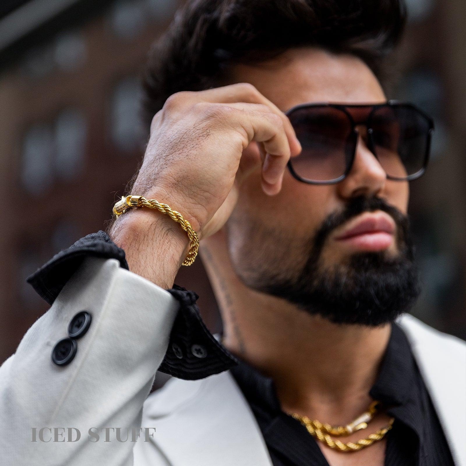 Diamond Clasp Rope 6mm Złoto - IcedStuff