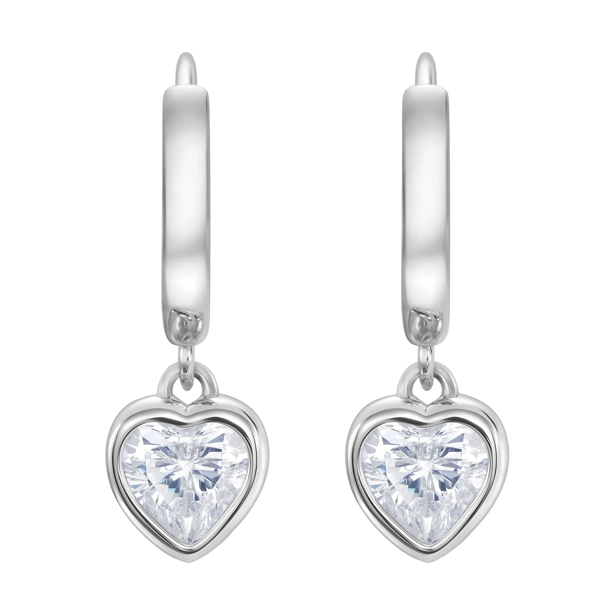 Crystal Heart White earrings in white gold S925