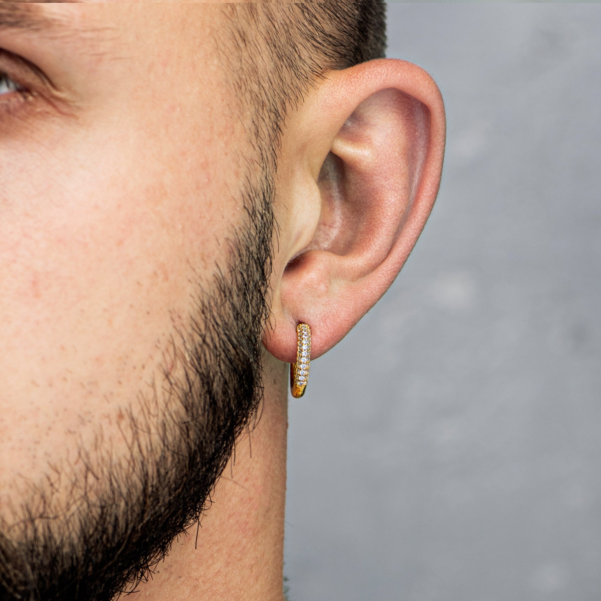 Diamond Ring Earrings 15mm Gold