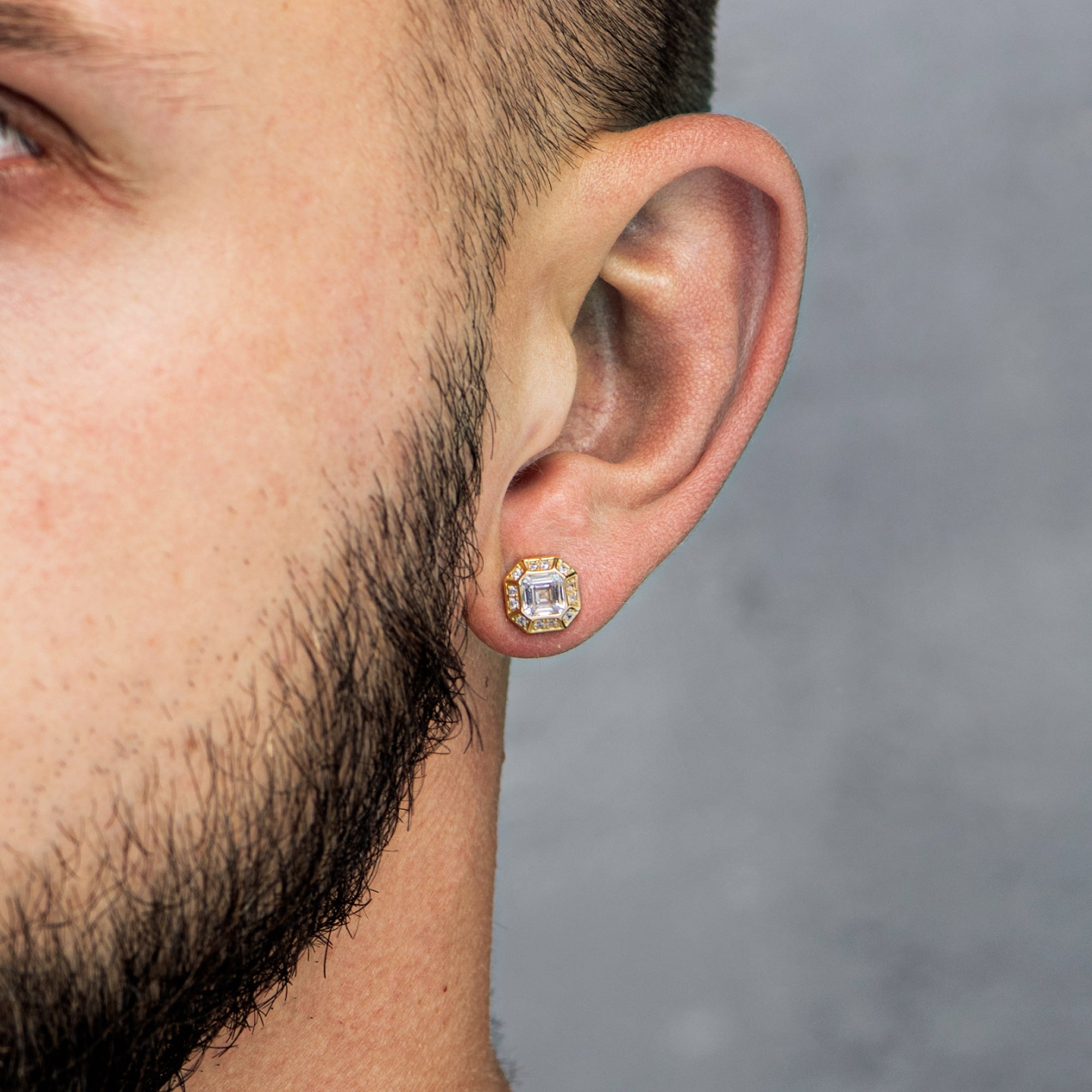 Emerald Cut Earrings Gold