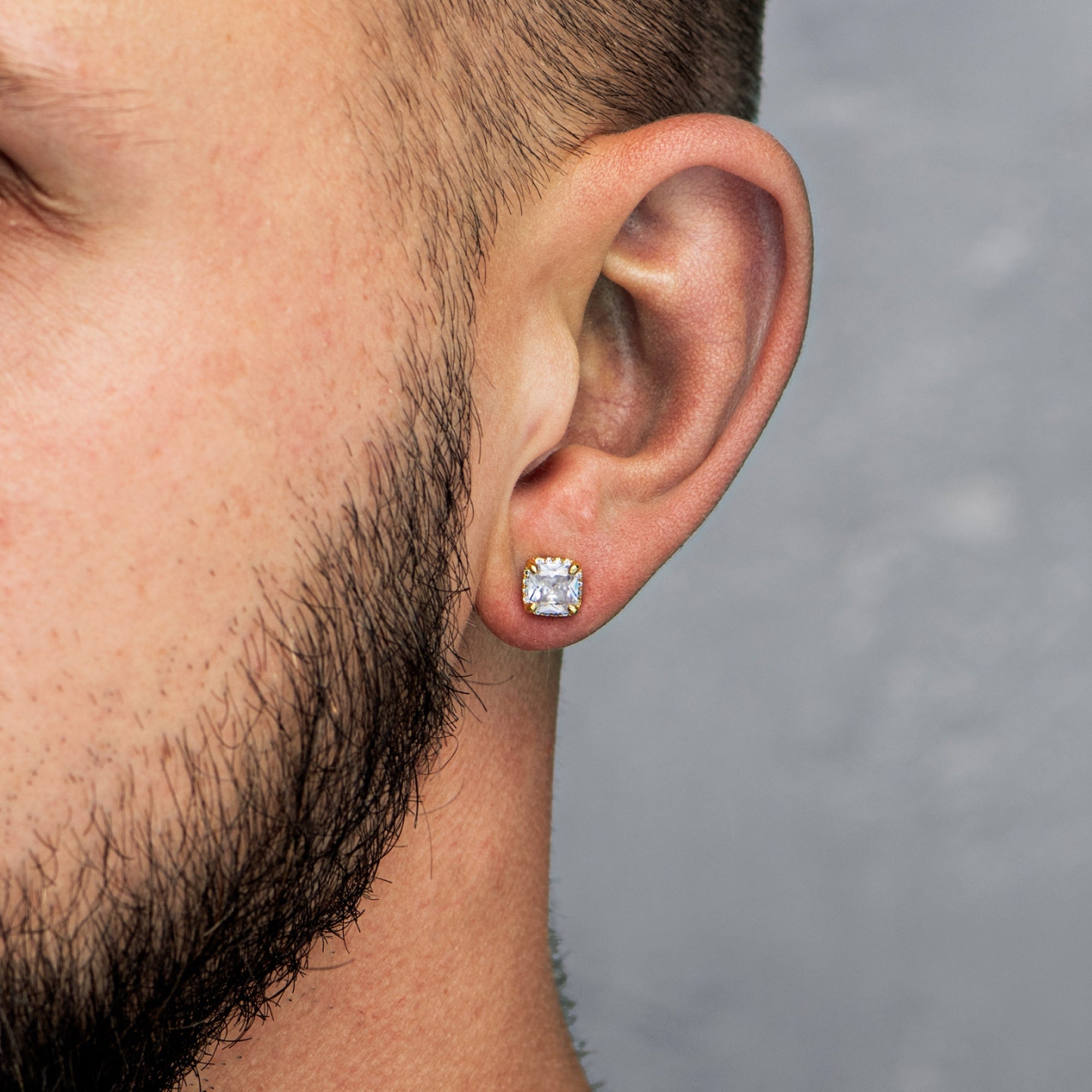 Princess Square Earrings Gold