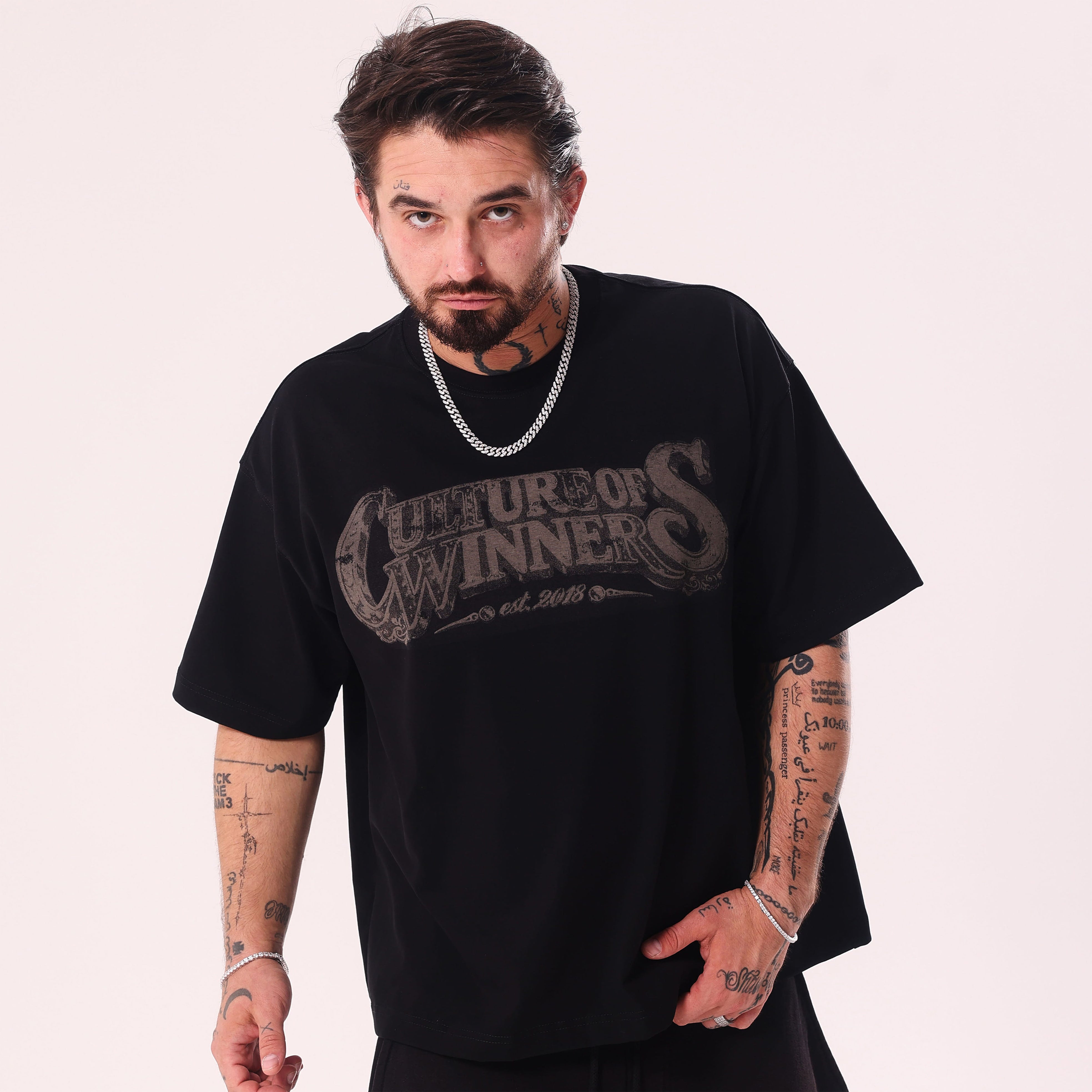 Culture of Winners Black Boxy Fit T-Shirt