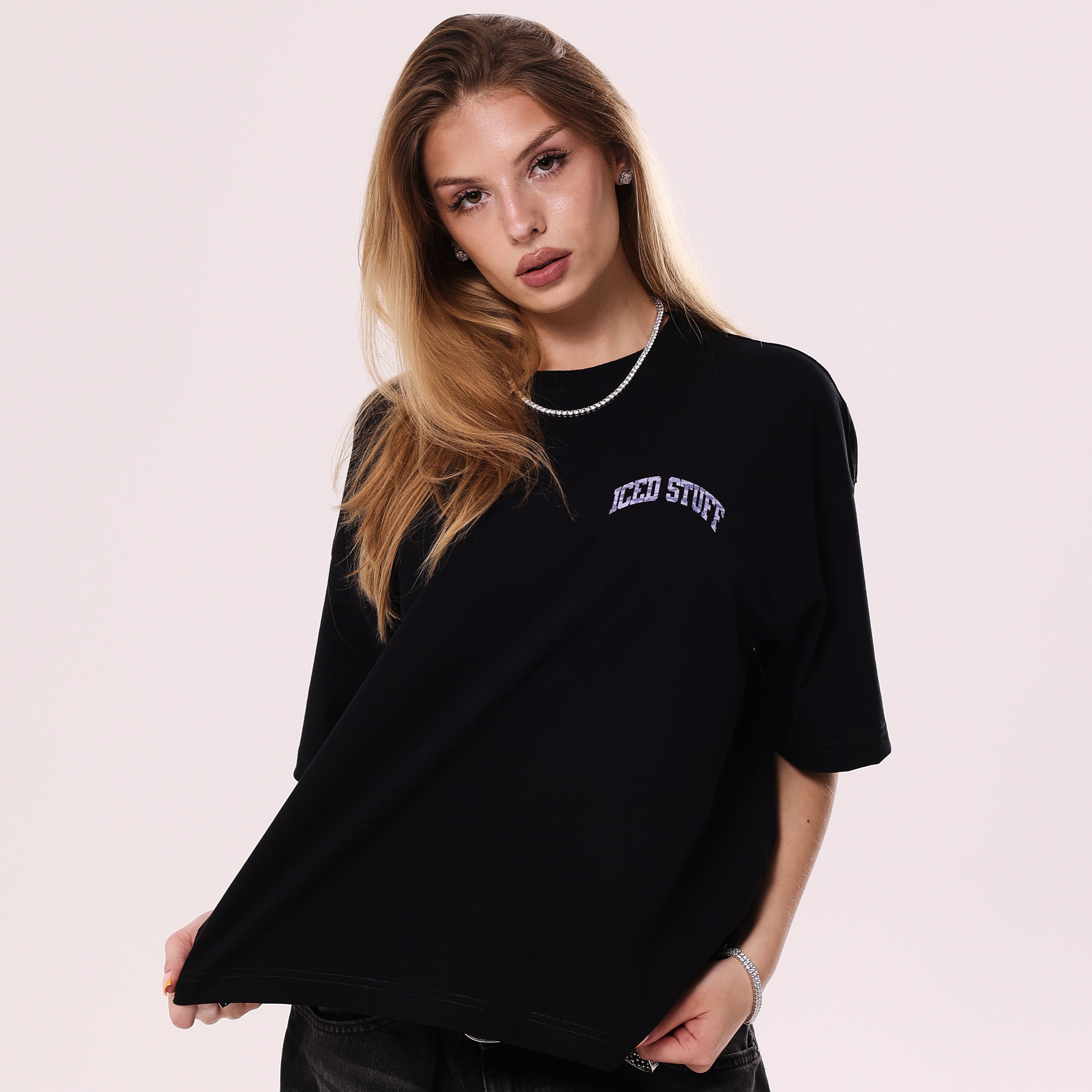 ICED STUFF Camo Black Boxy Fit T-Shirt