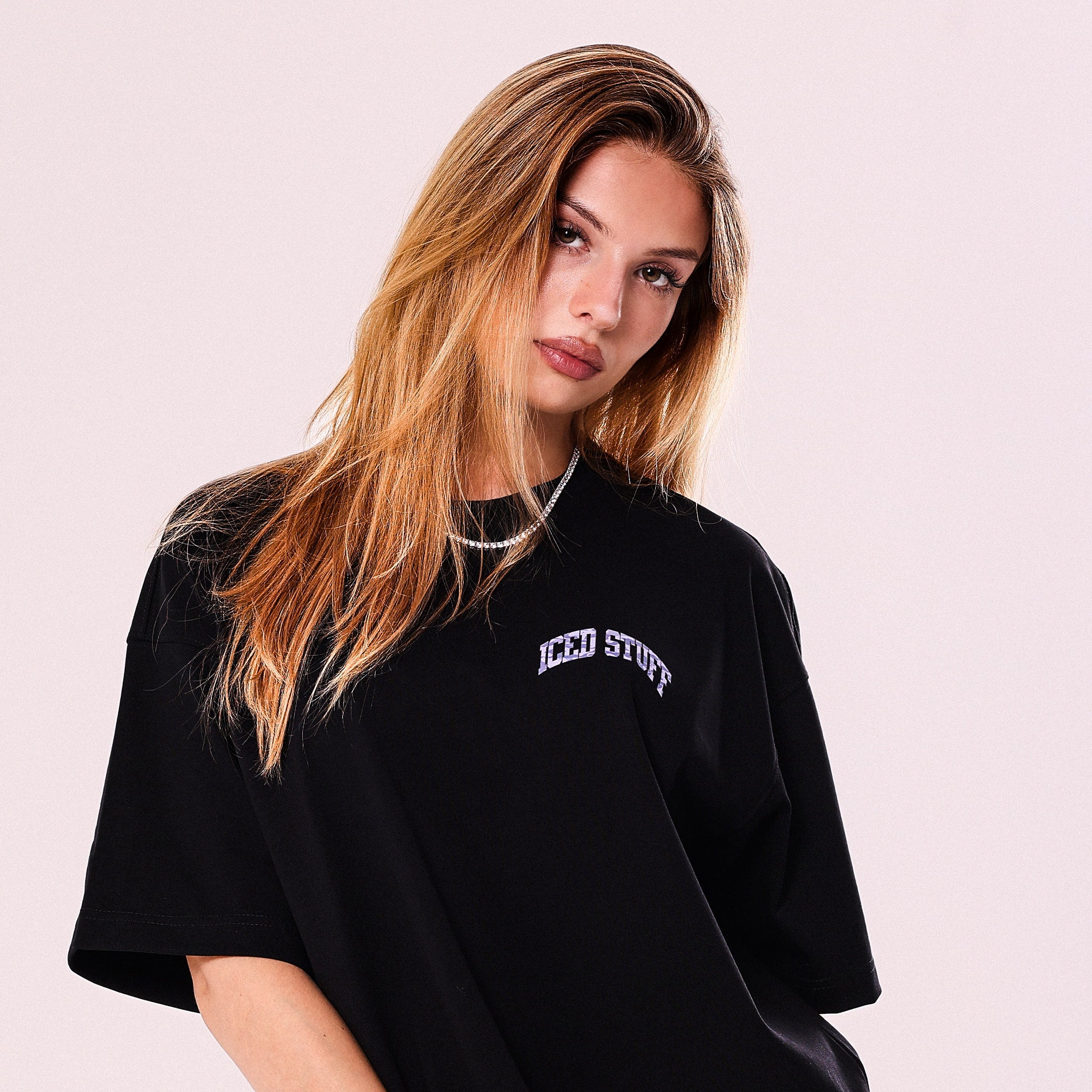 ICED STUFF Camo Black Boxy Fit T-Shirt