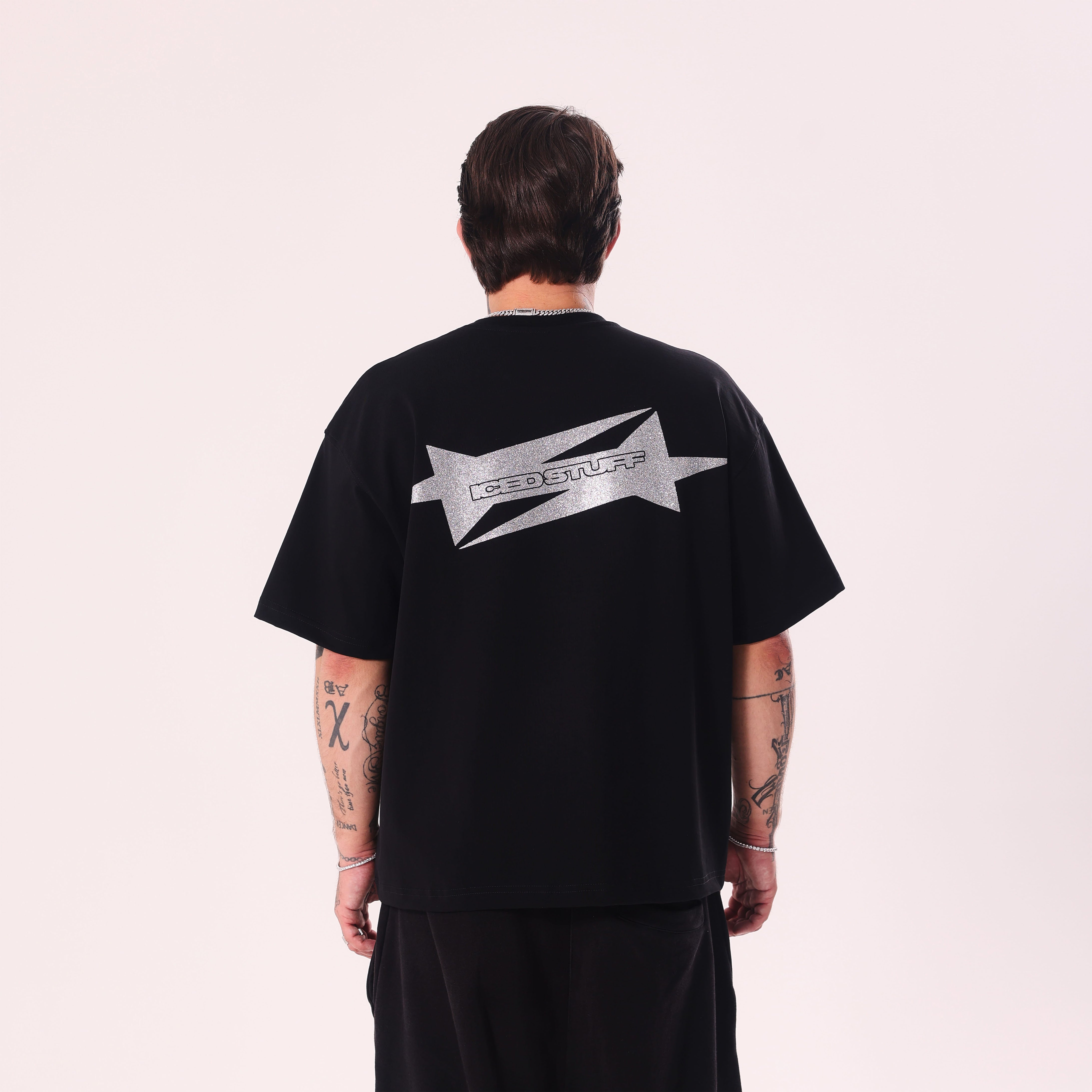 ICED STUFF Crystal Black Boxy Fit T-Shirt