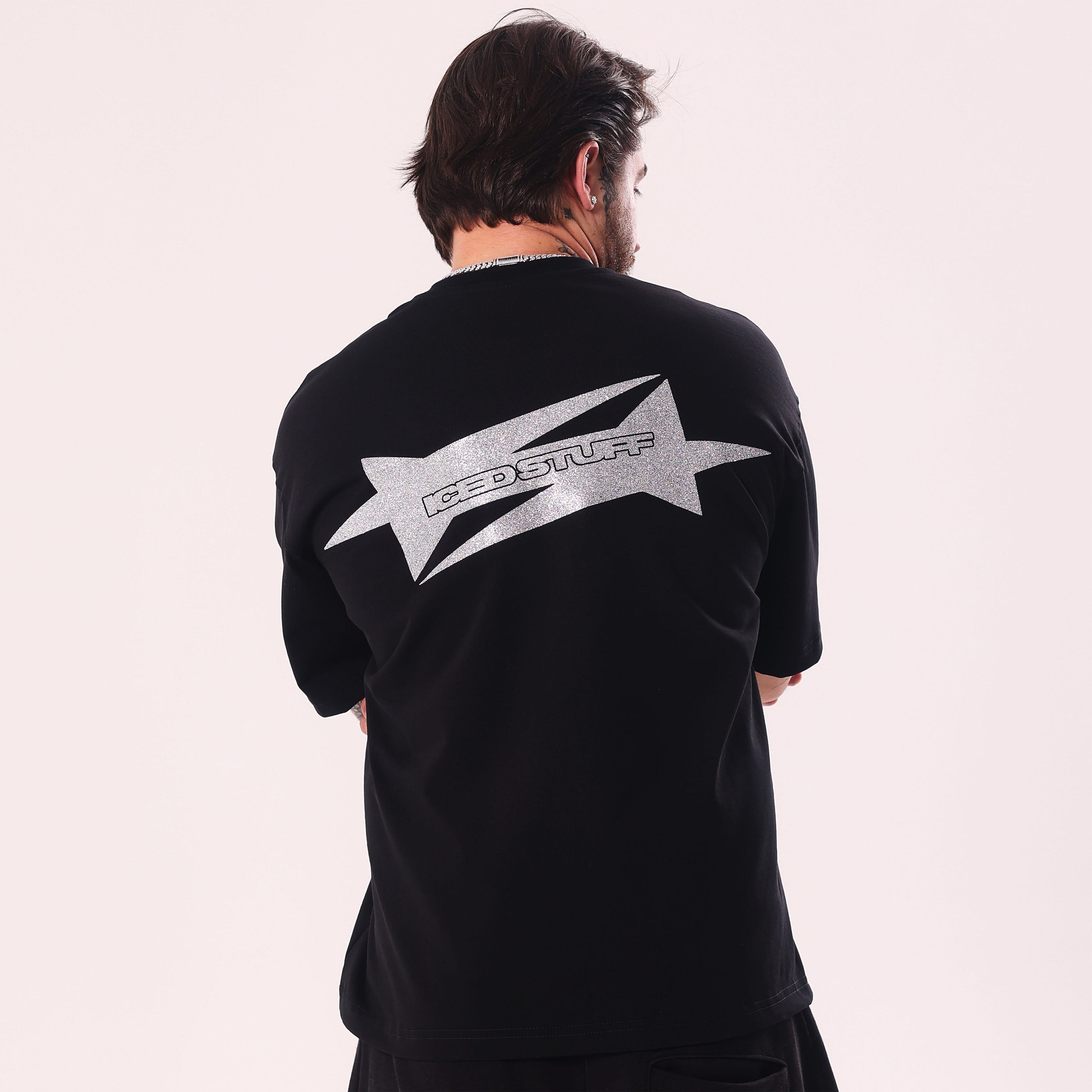 ICED STUFF Crystal Black Boxy Fit T-Shirt