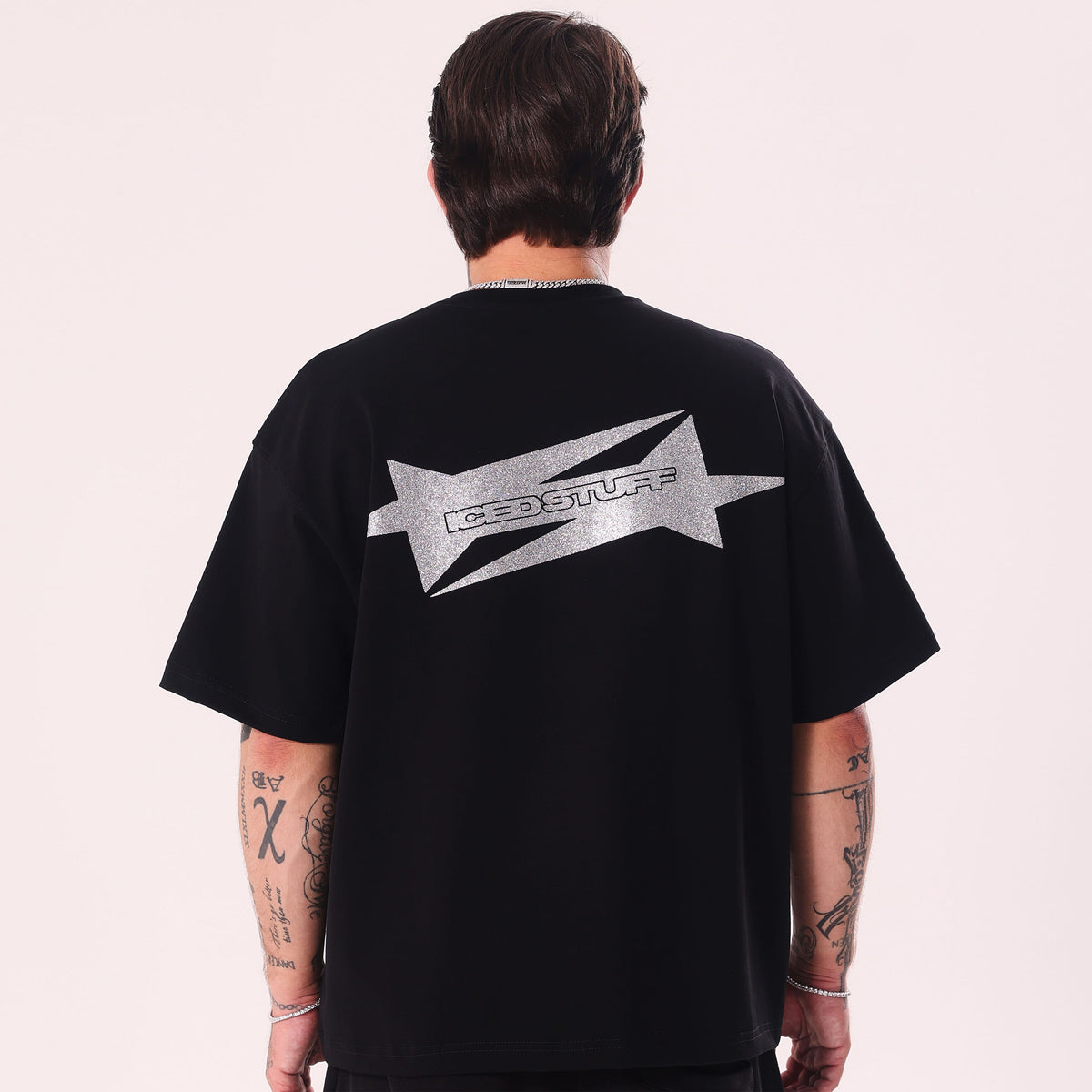 ICED STUFF Crystal Black Boxy Fit T-Shirt