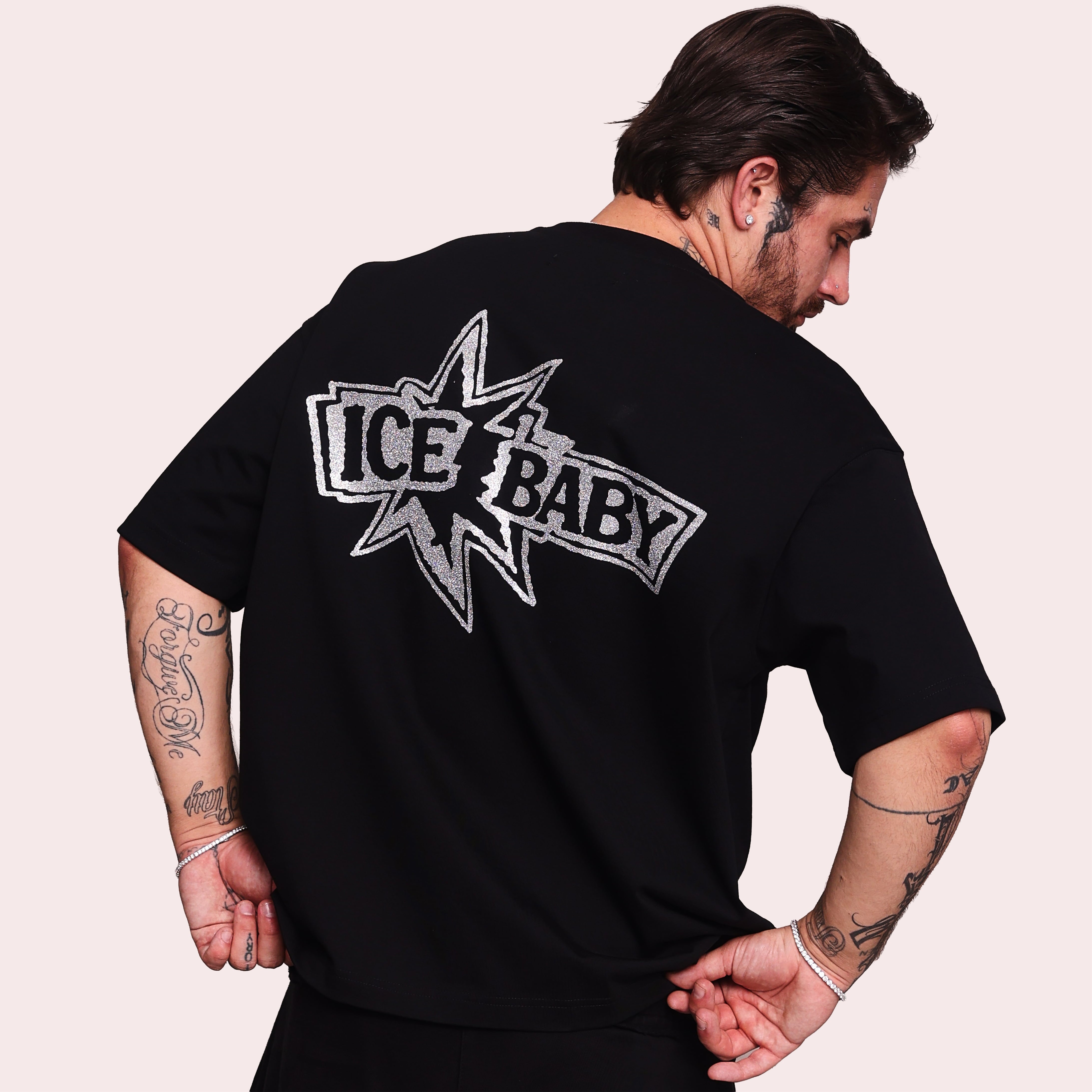 ICE BABY Crystal Black Boxy Fit T-Shirt
