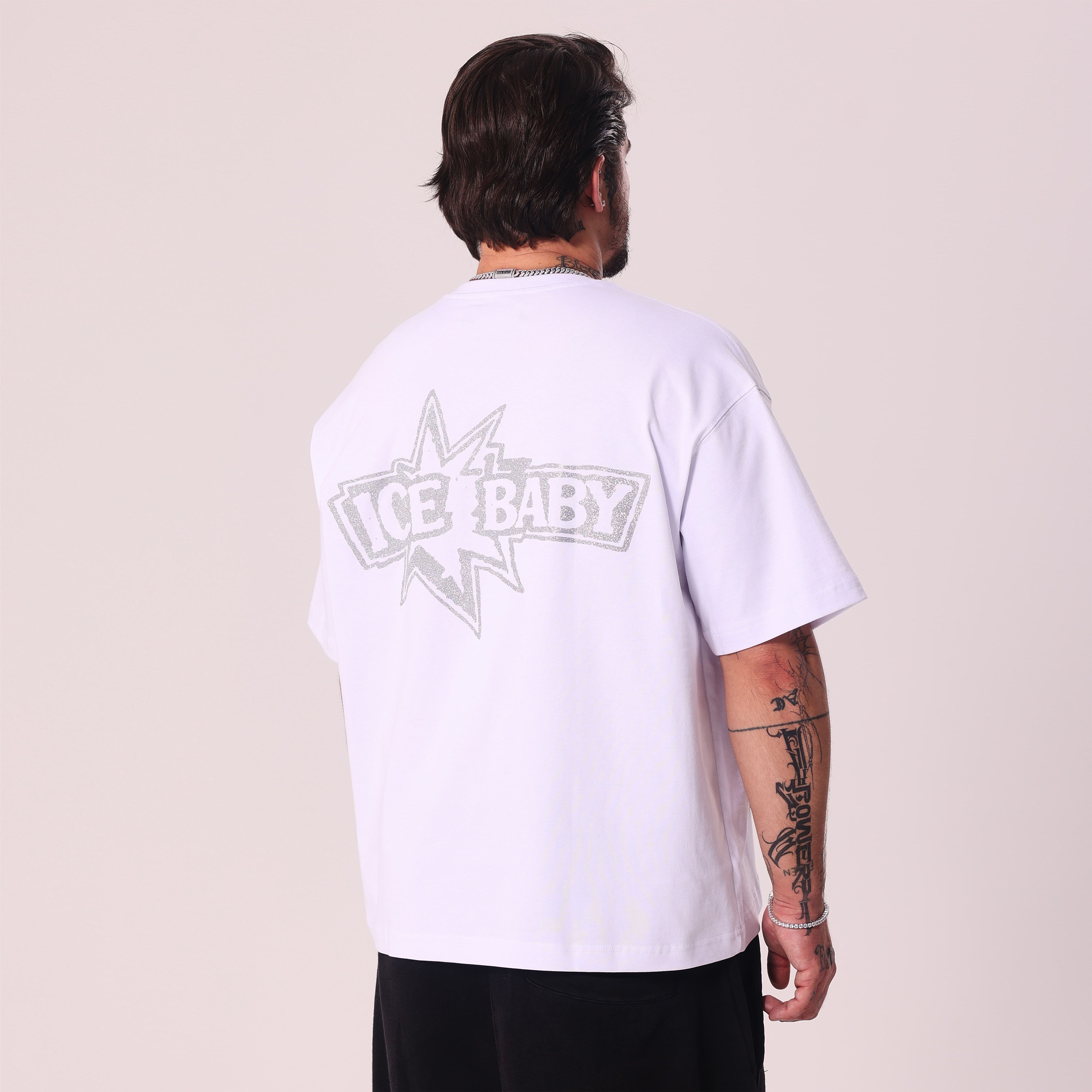 ICE BABY Crystal White Boxy Fit T-Shirt