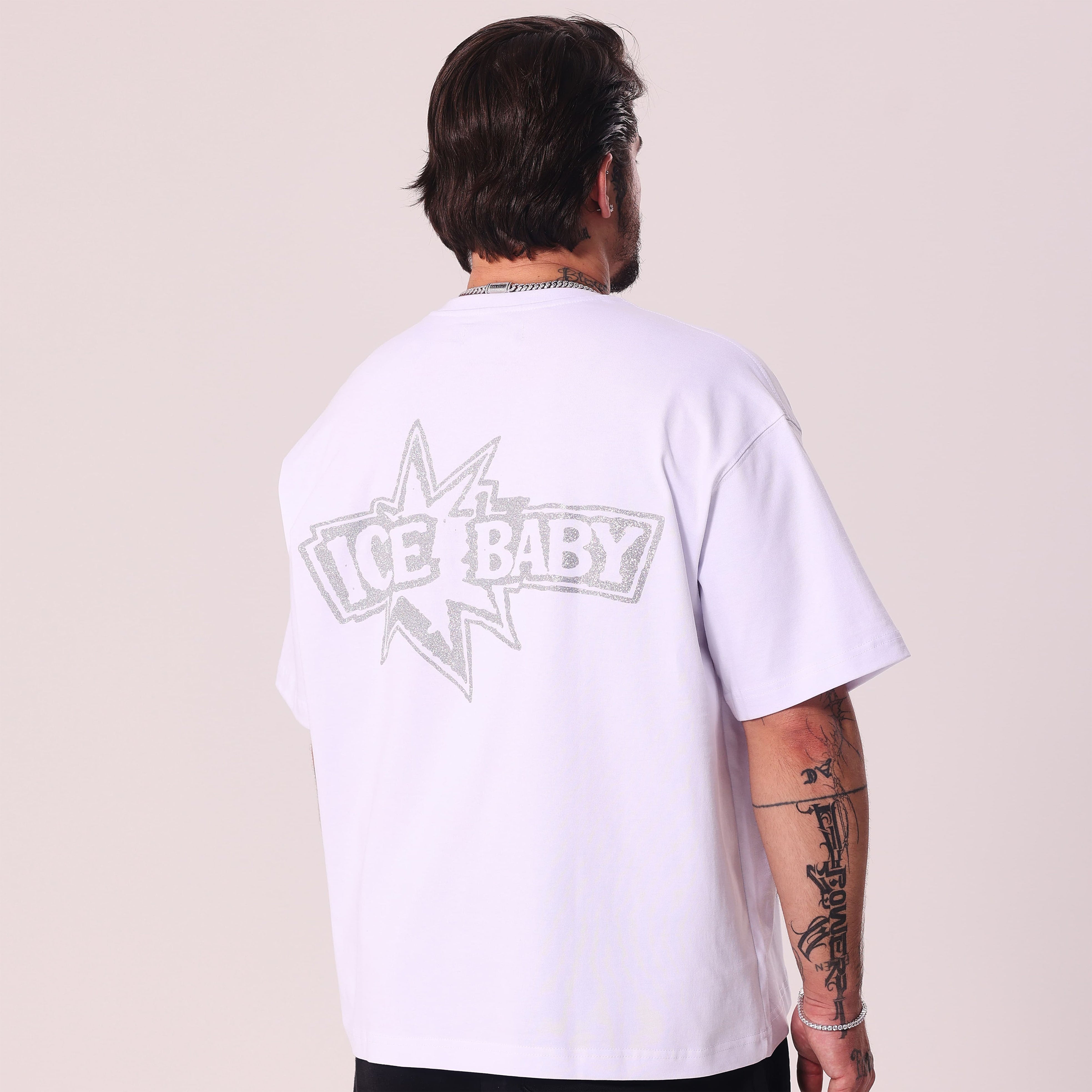 ICE BABY Crystal White Boxy Fit T-Shirt