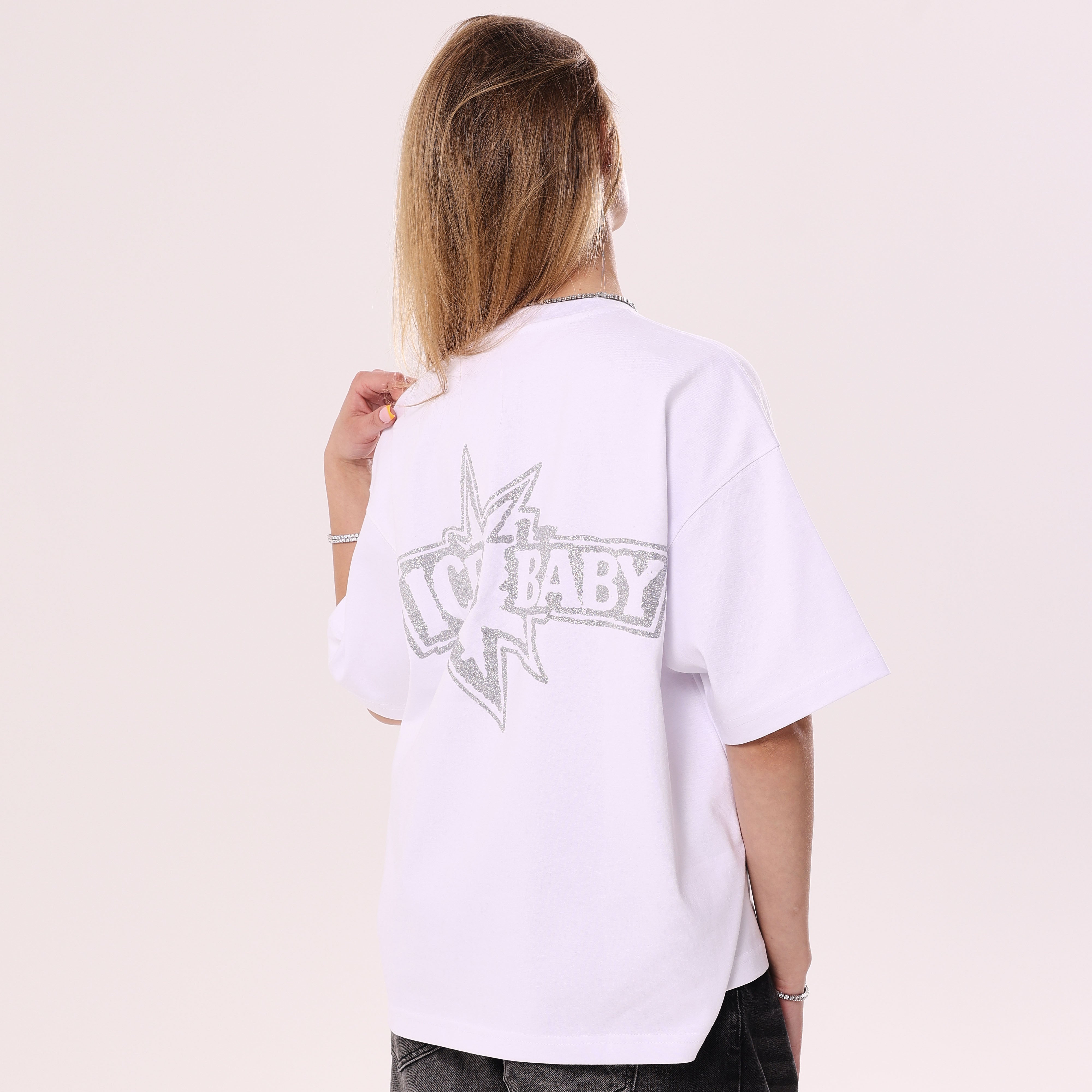 ICE BABY Crystal White Boxy Fit T-Shirt