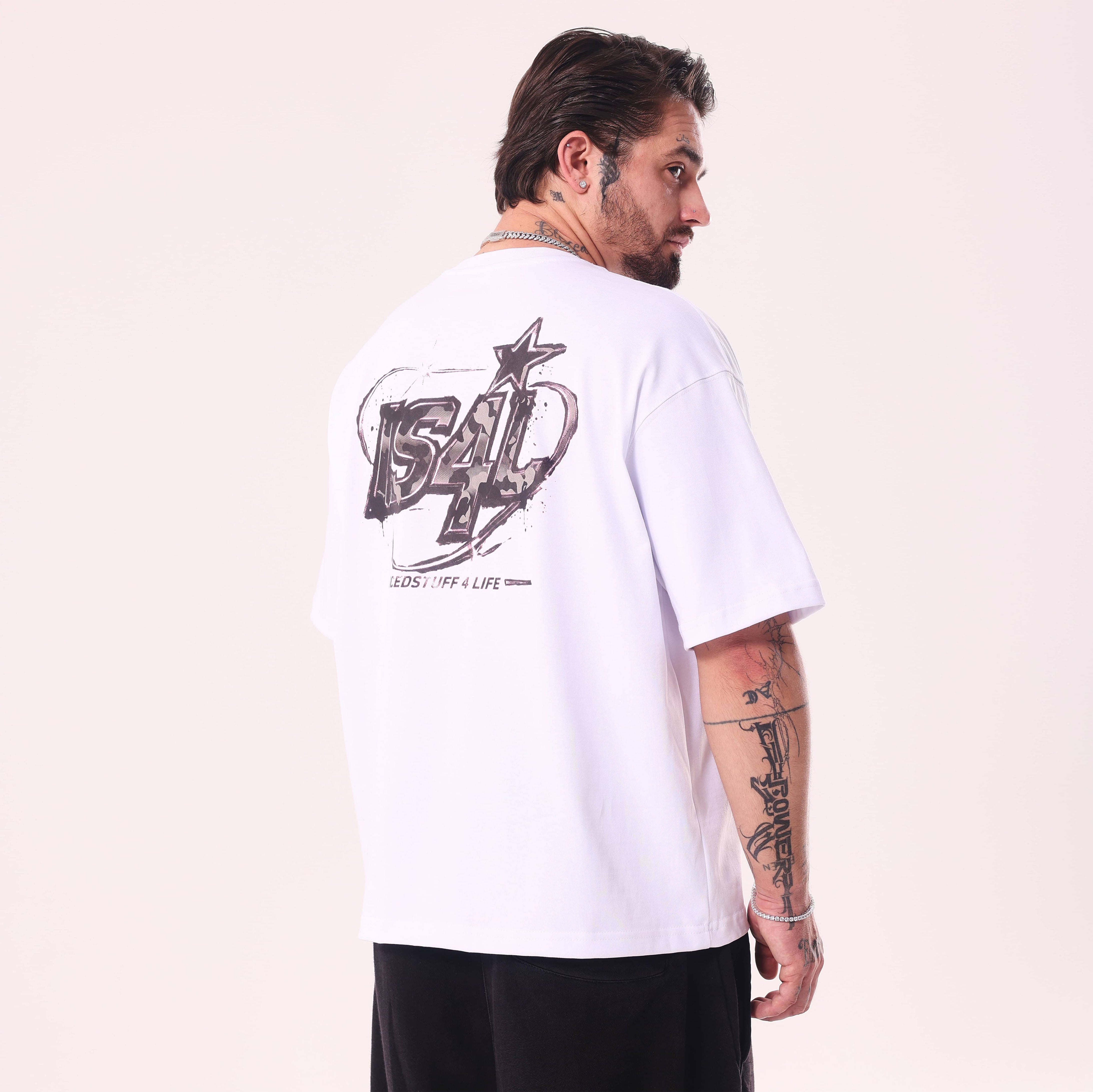 IS4L White Boxy Fit T-Shirt