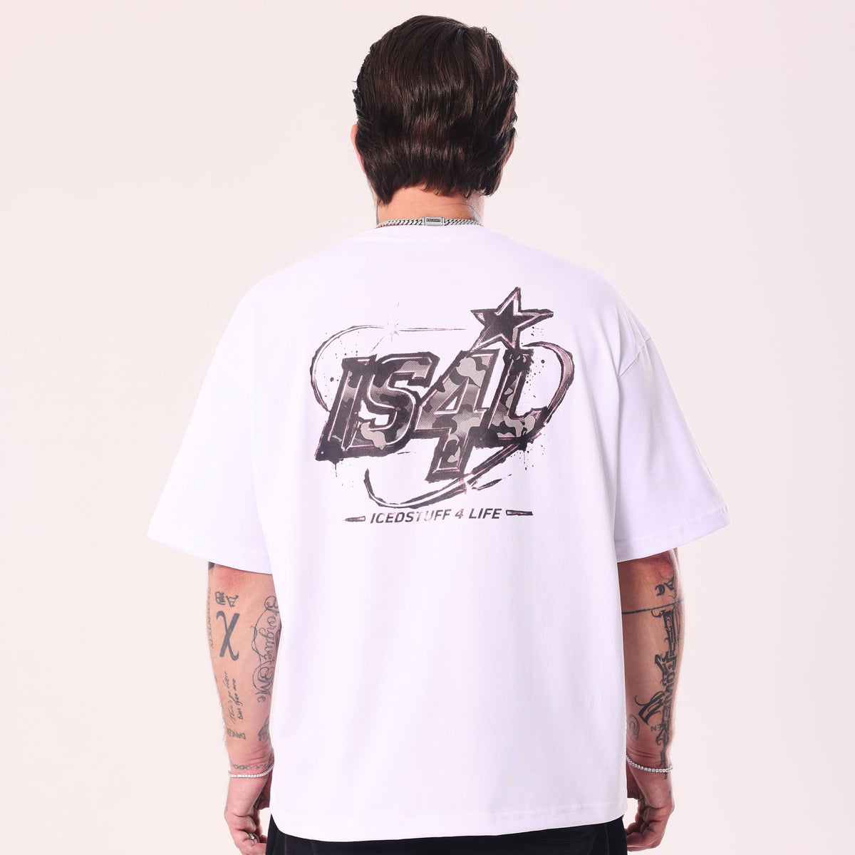IS4L White Boxy Fit T-Shirt