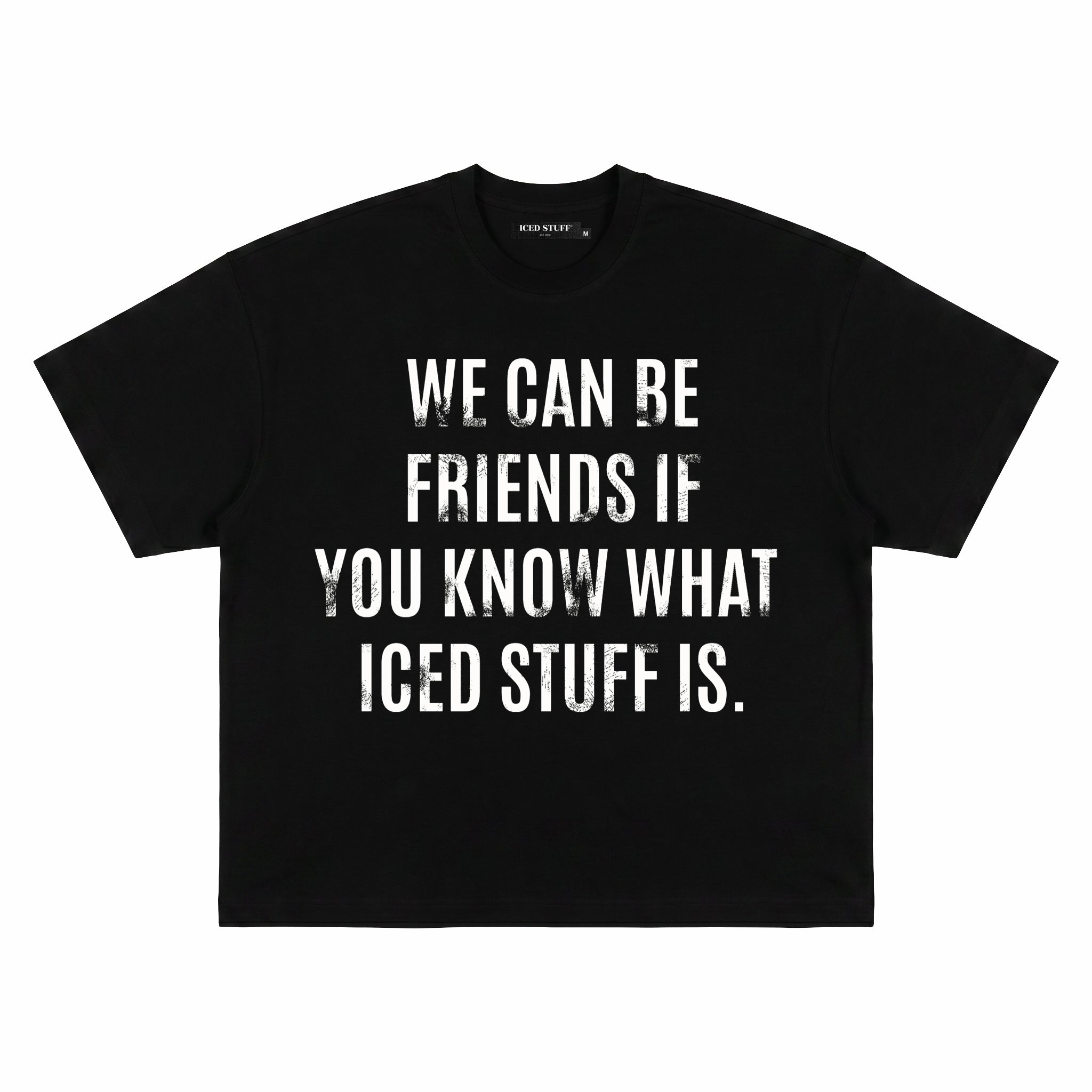 We Can Be Friends Black Boxy Fit T-Shirt