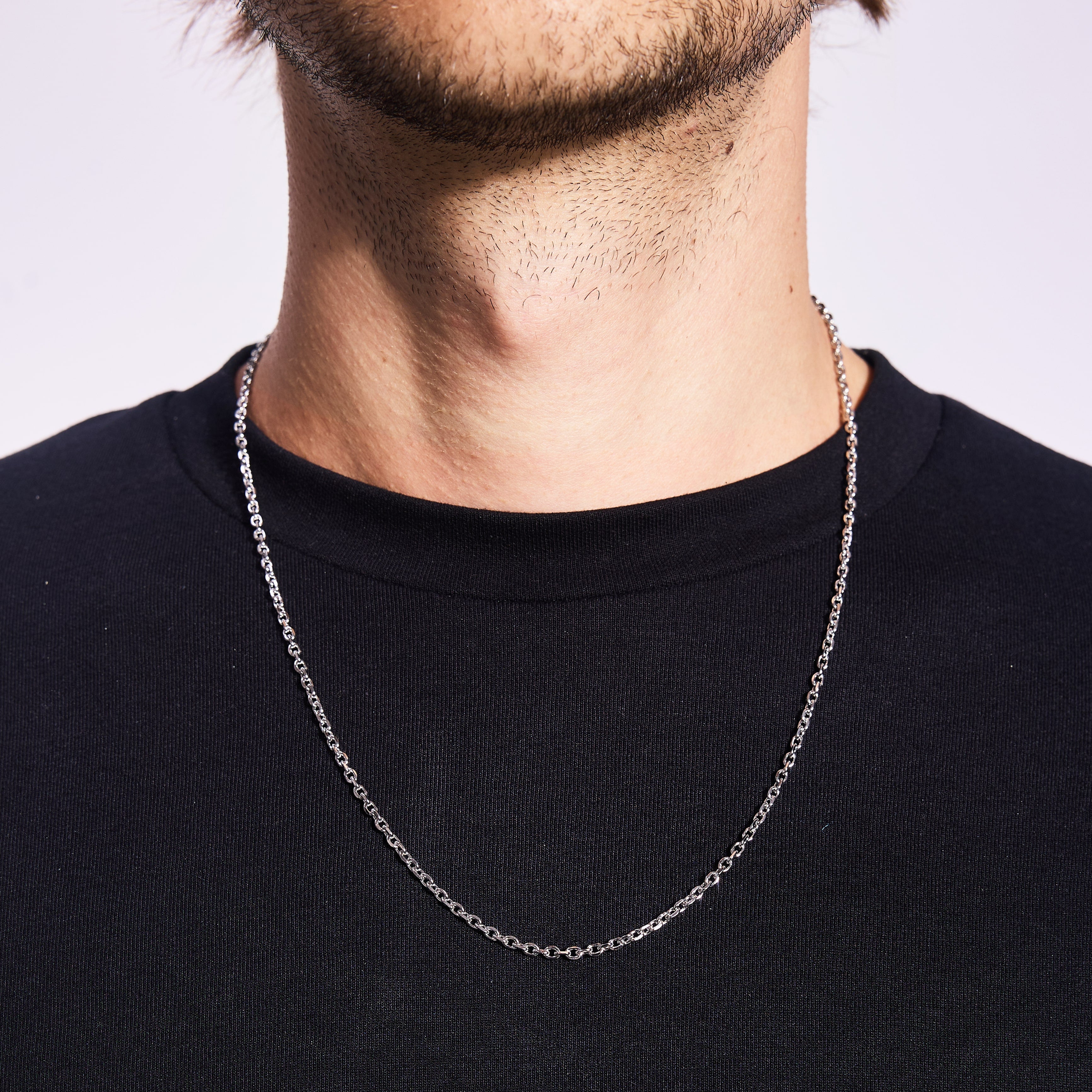 Anker chain 3mm White Gold