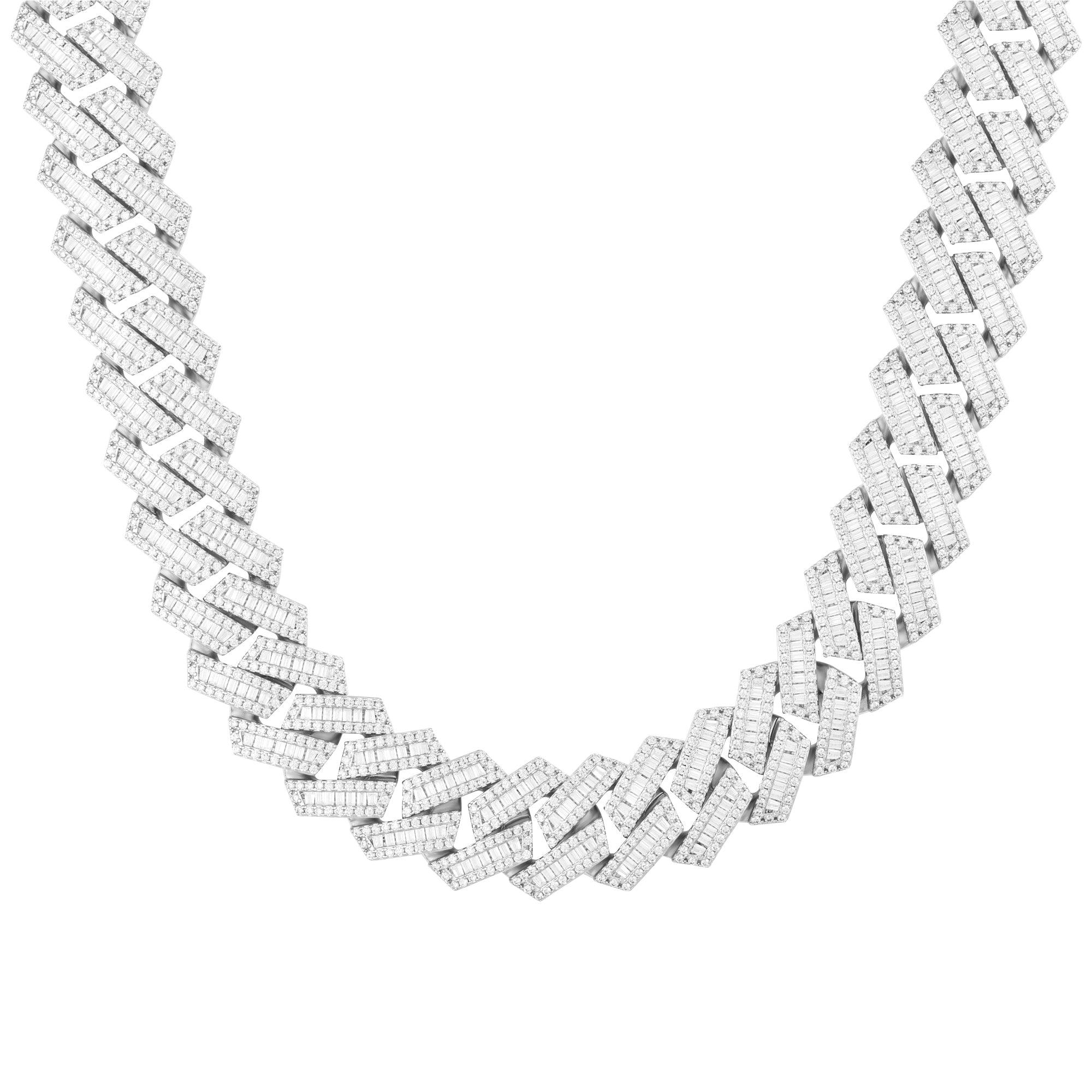 Baguette Prong Cuban Link 15mm Stone-Studded ICED STUFF®