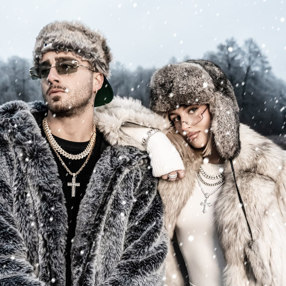 Chaîne à maillons cubains baguette en or 15 mm