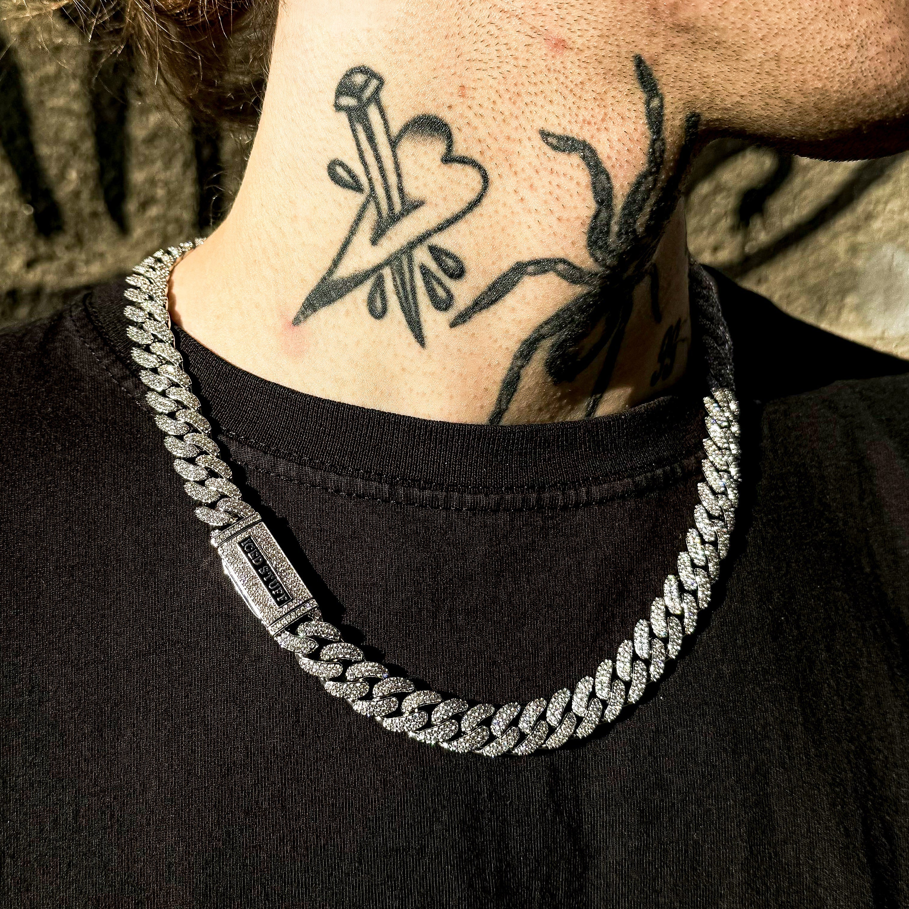 Premium Diamond Cuban Link Chain 12mm White Gold