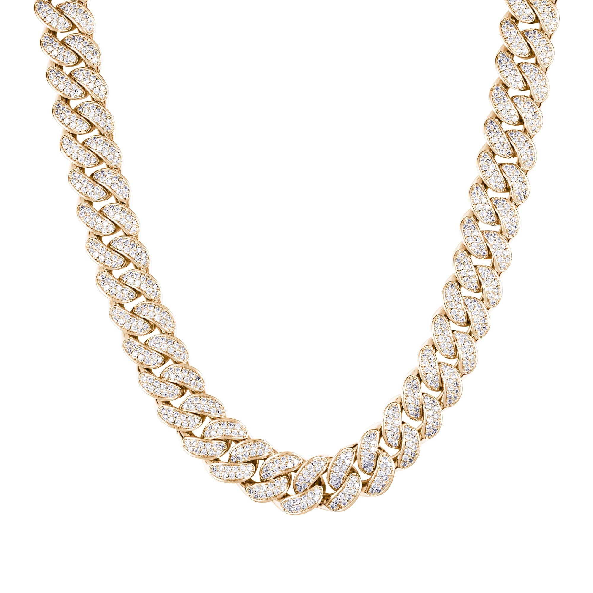 Diamond Cuban Link Chain 12mm Gold