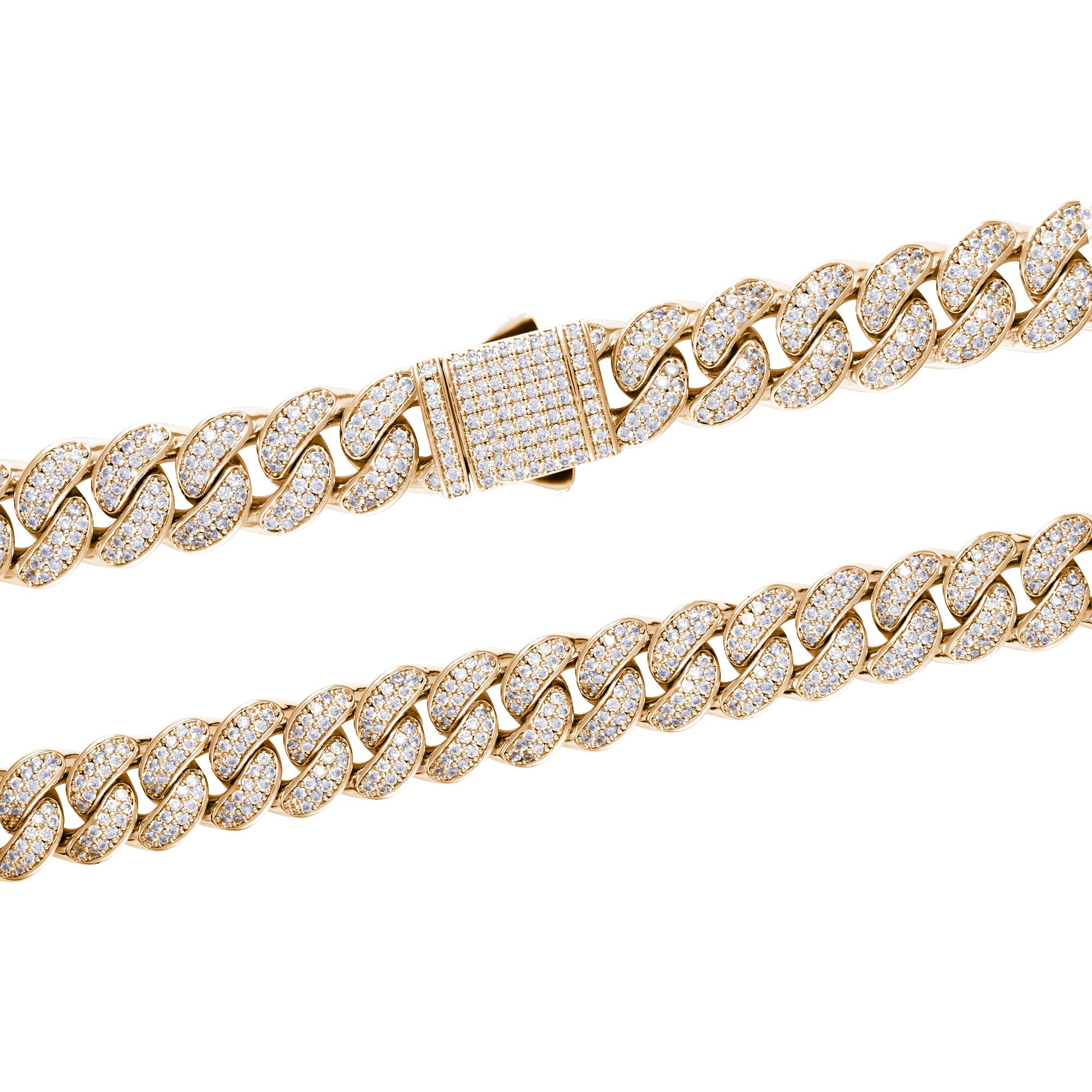 Diamond Cuban Link Chain 12mm Gold