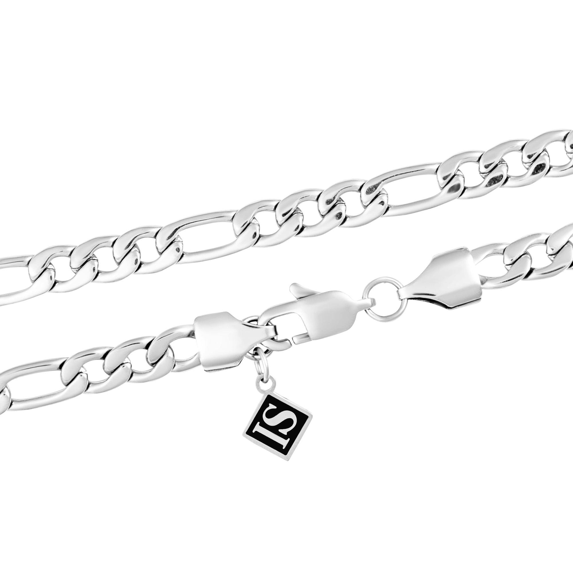 Figaro Chain 5mm Białe Złoto - IcedStuff