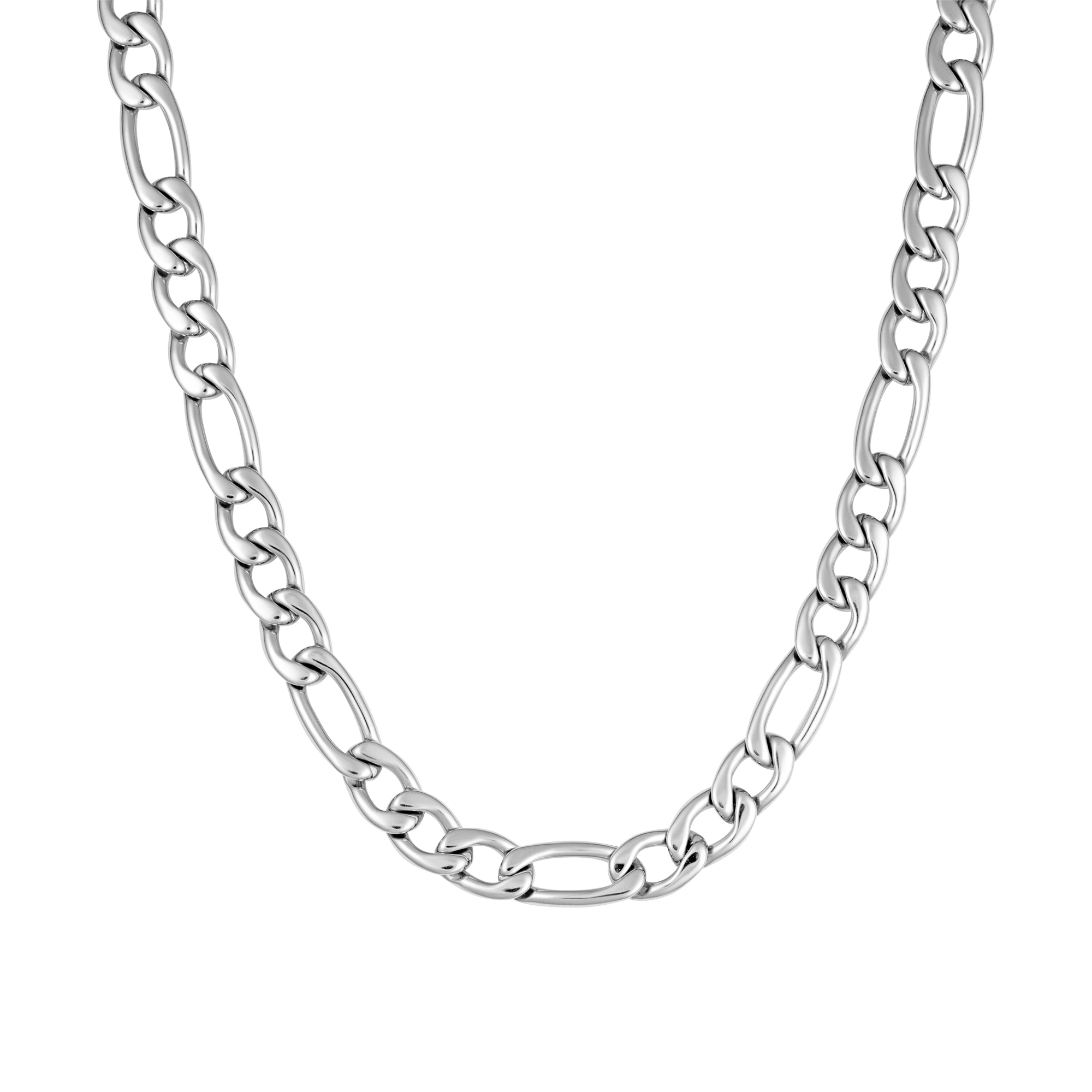 Figaro Chain 7mm White Gold