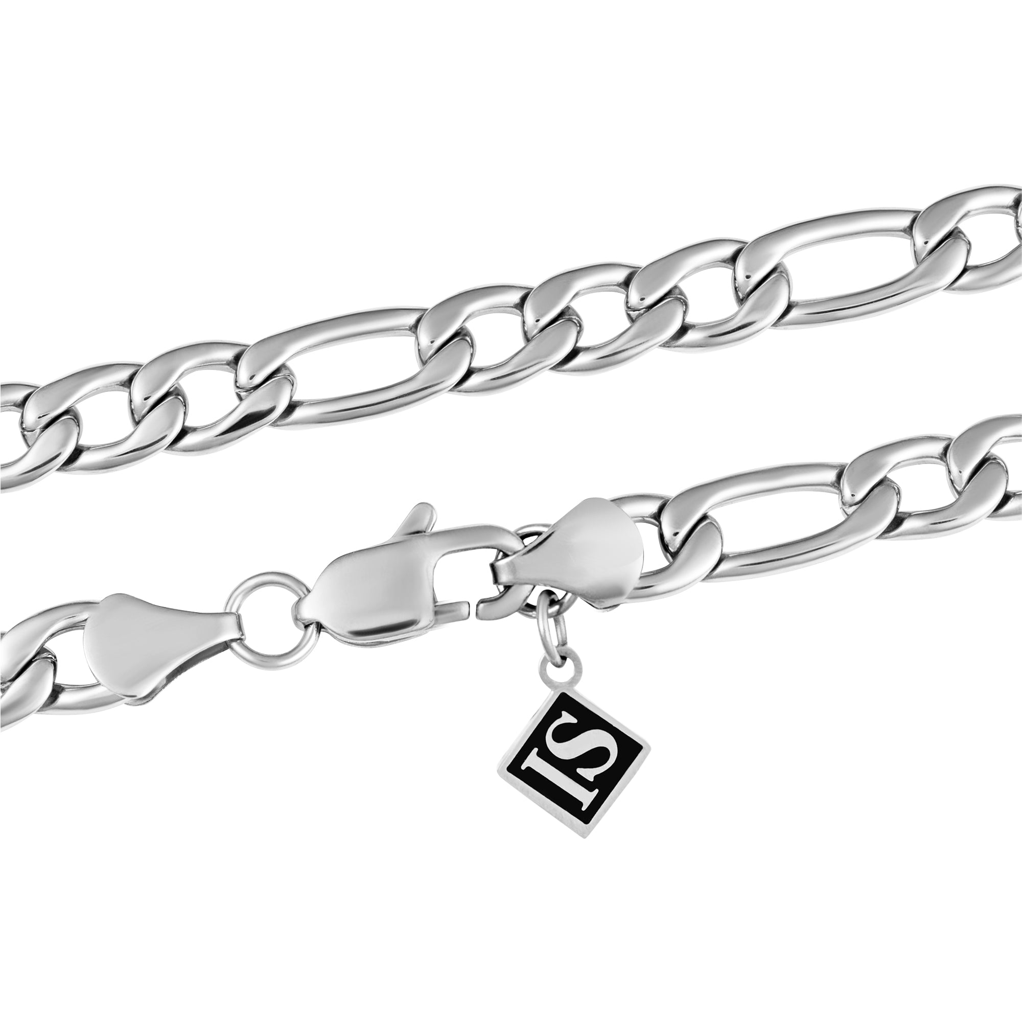 Figaro Chain 7mm White Gold