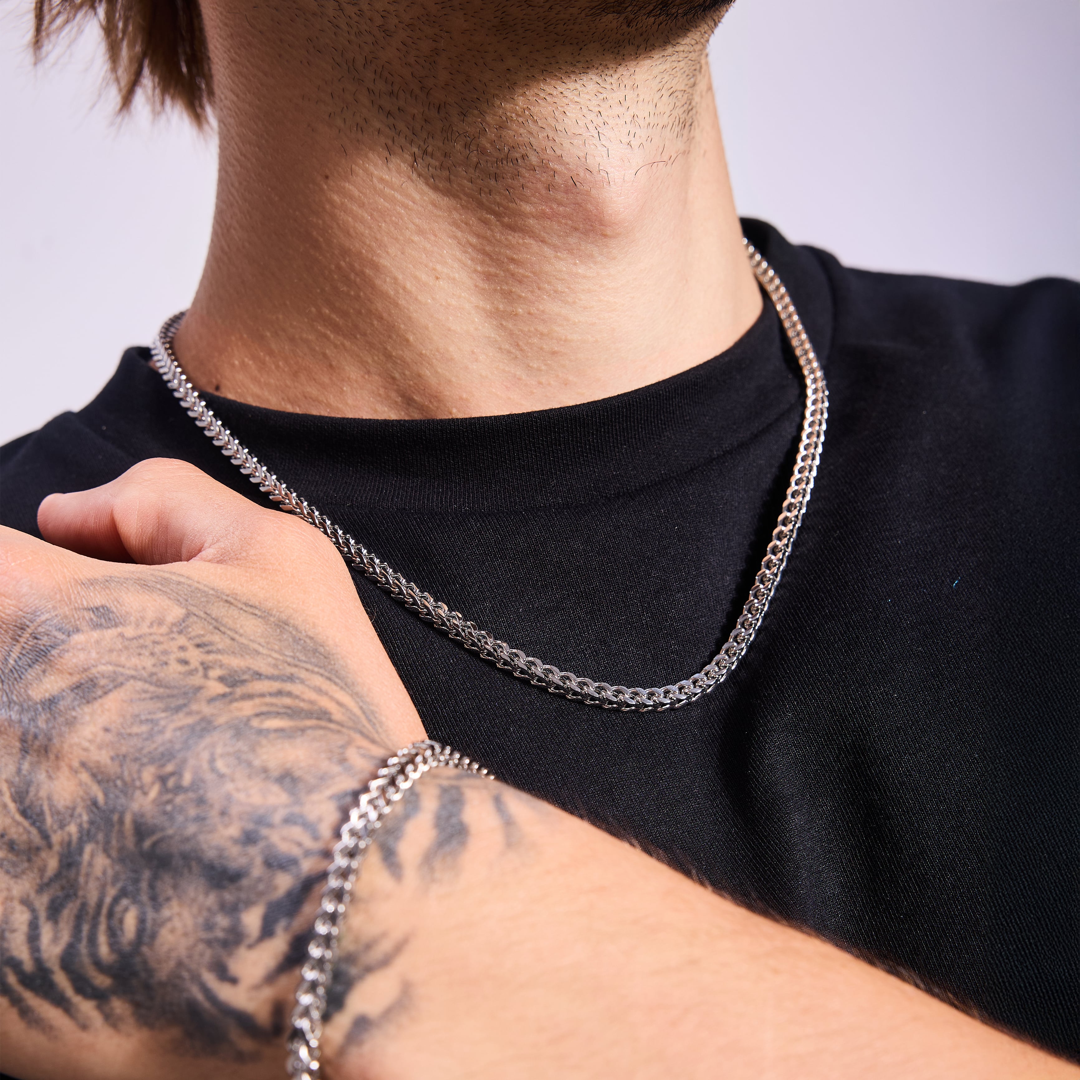 Franco Chain 4mm White Gold