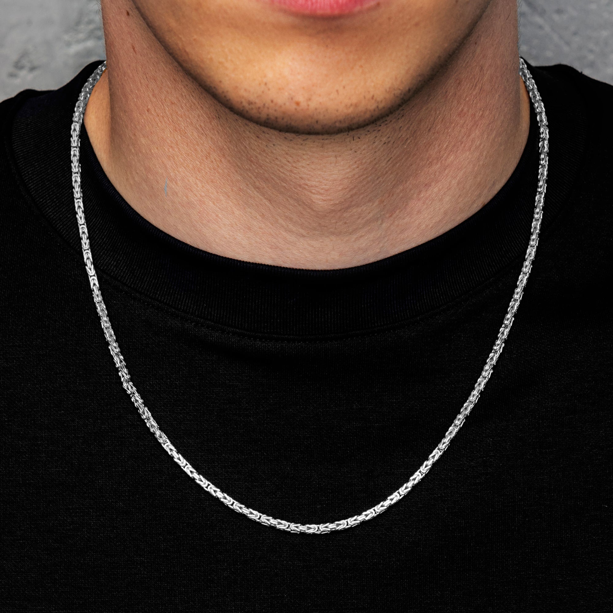 Byzantine Chain 3mm S925 White Gold