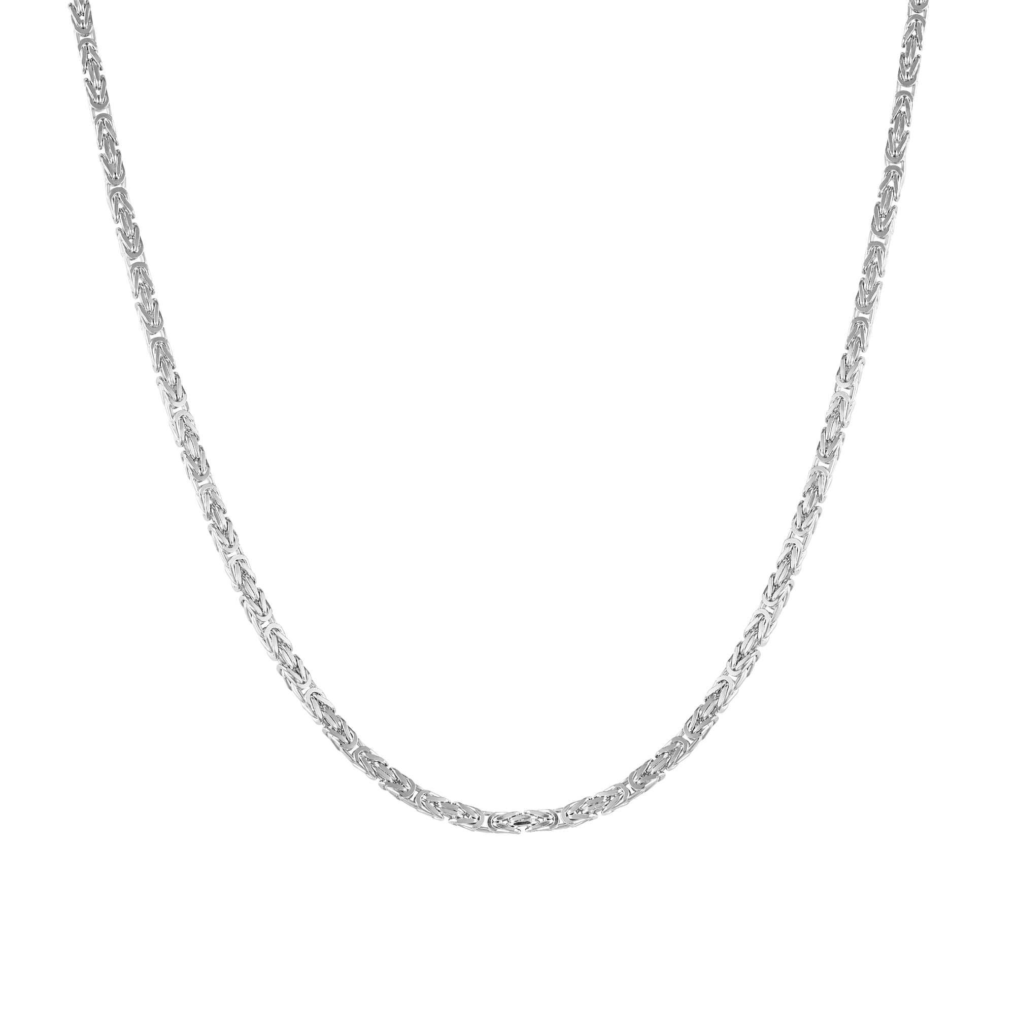 Byzantine Chain 3mm S925 White Gold